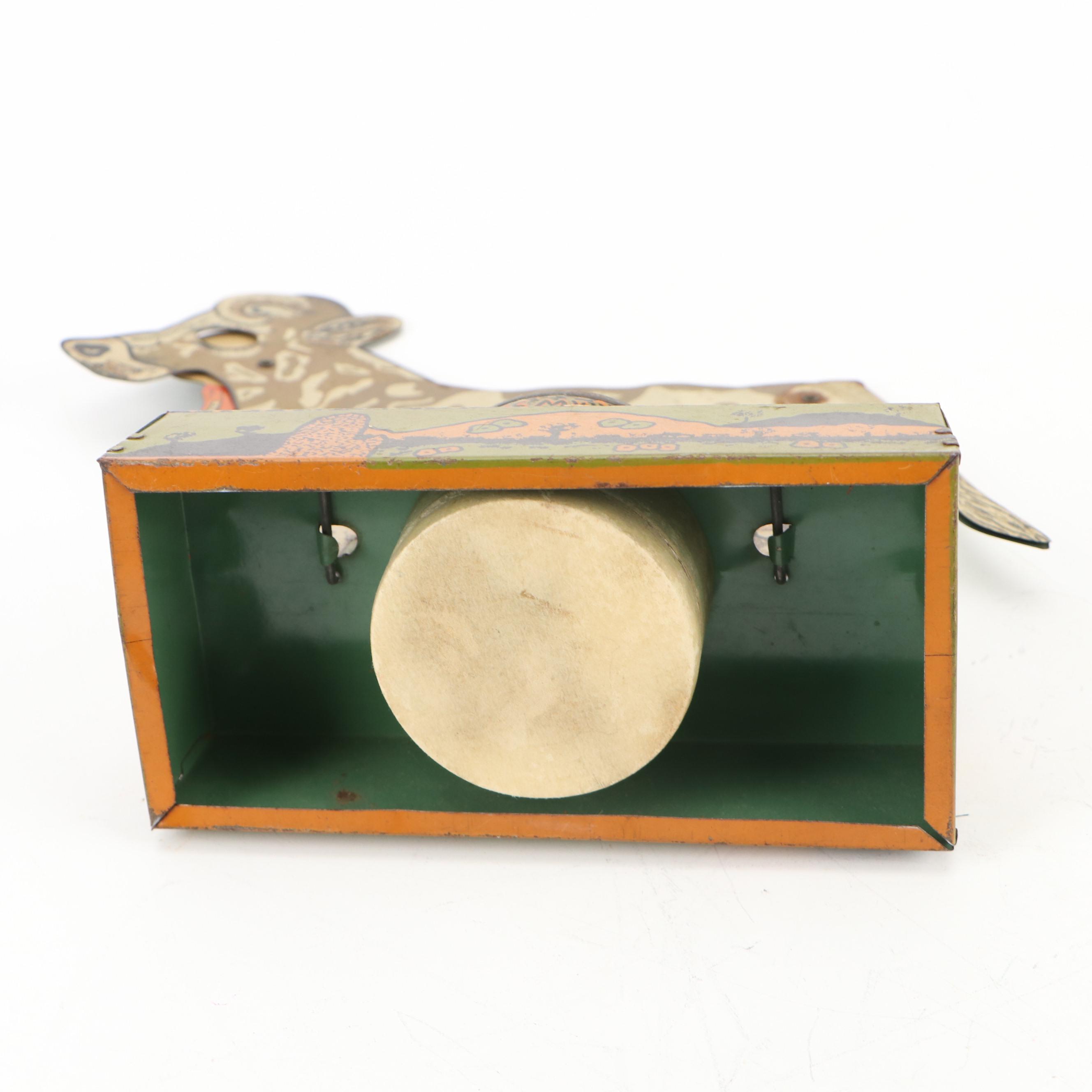 "Bossy the Moo Cow" Mooing Cow Tin Litho Toy, 1930s