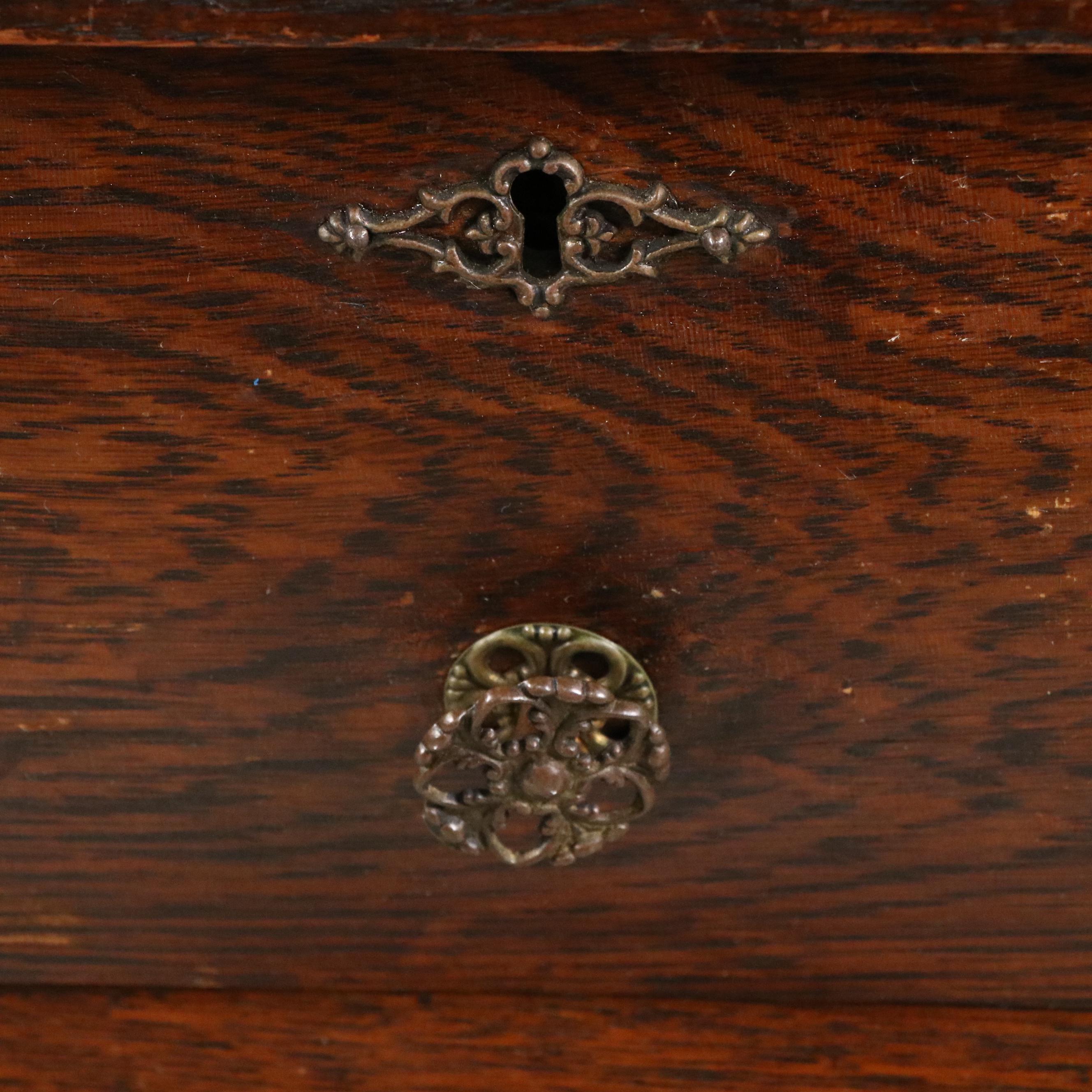 Victorian Carved Oak Washstand, 19th Century