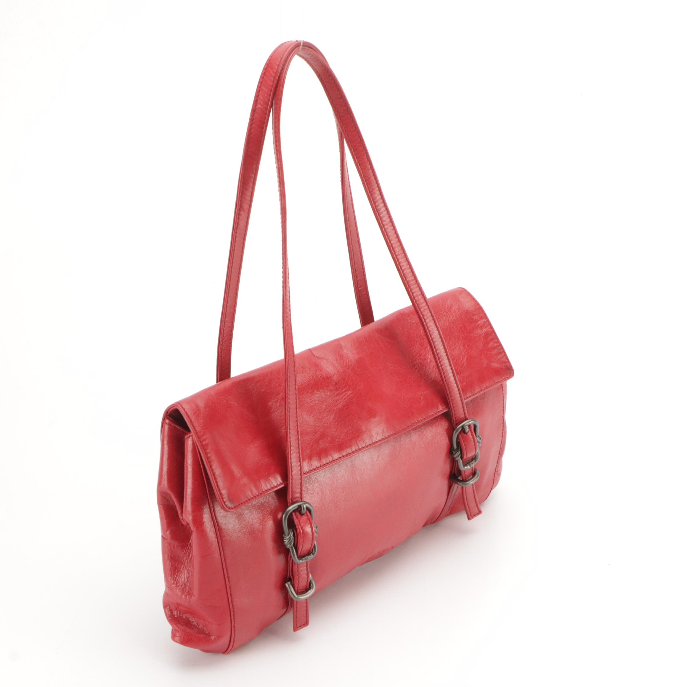 Prada Mini Shoulder Bag in Red Calfskin Leather