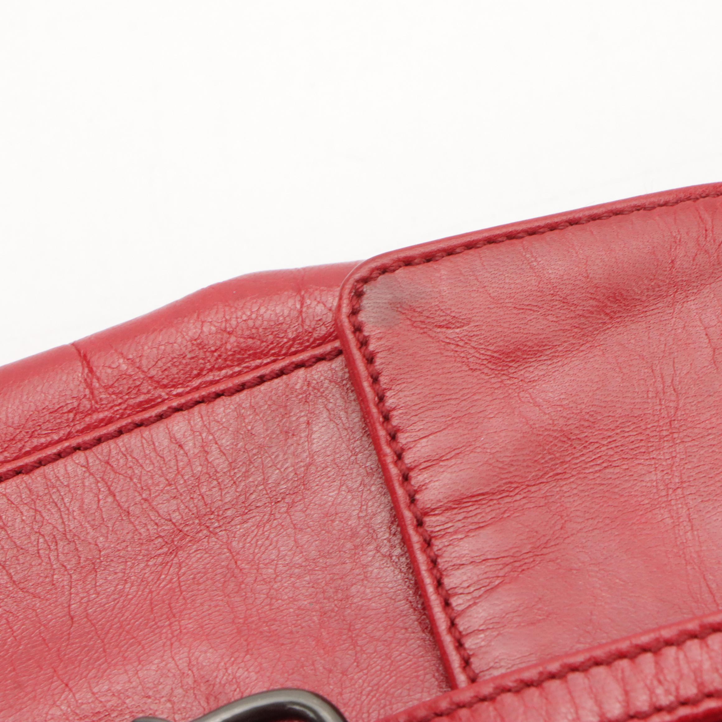 Prada Mini Shoulder Bag in Red Calfskin Leather