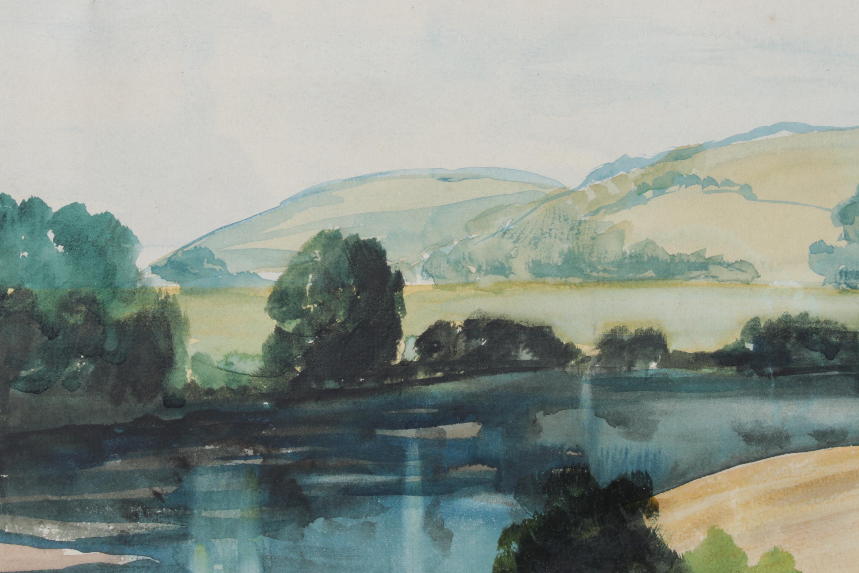 John P. Albert Jr. "Chillicothe Plains" Watercolor Painting