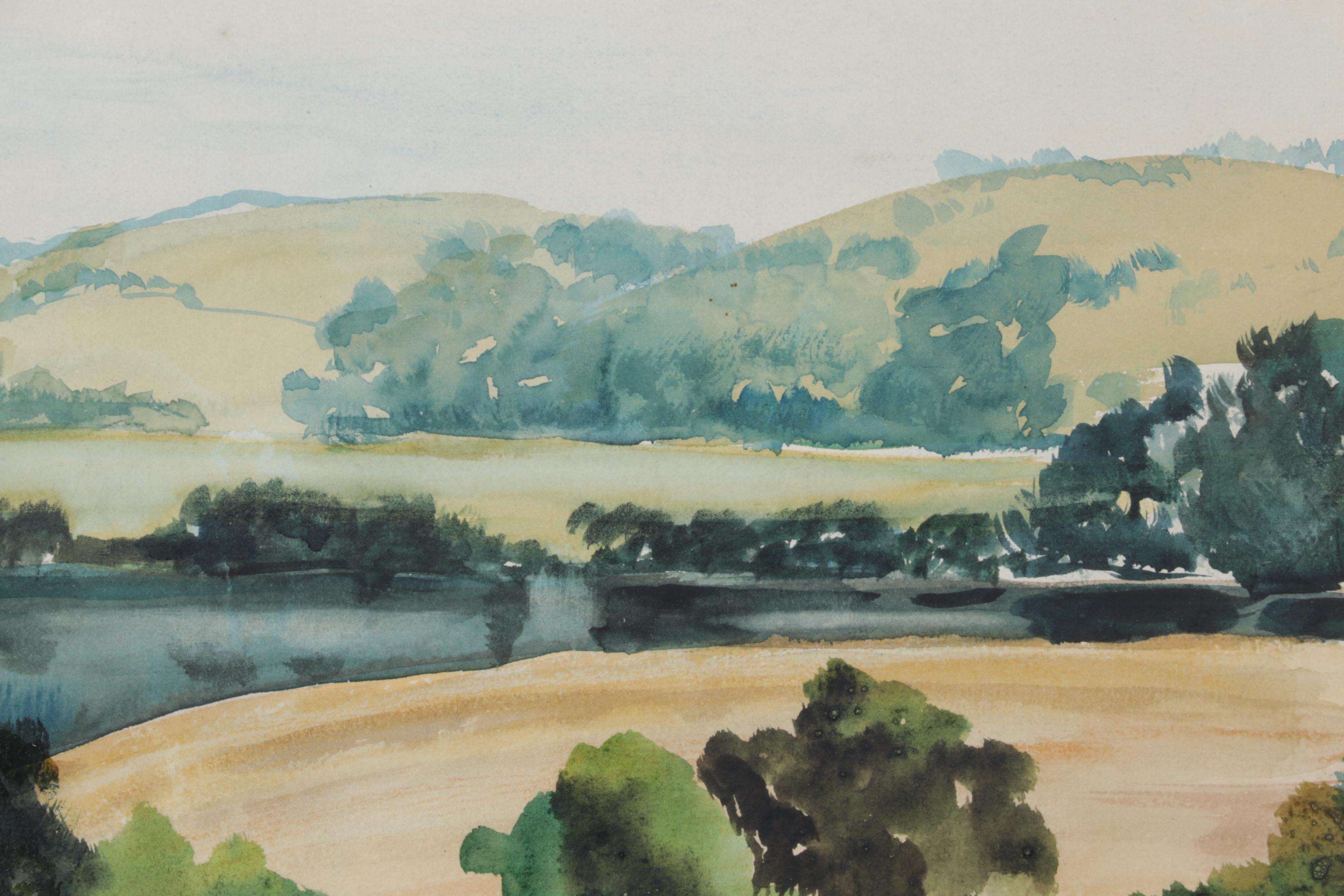 John P. Albert Jr. "Chillicothe Plains" Watercolor Painting