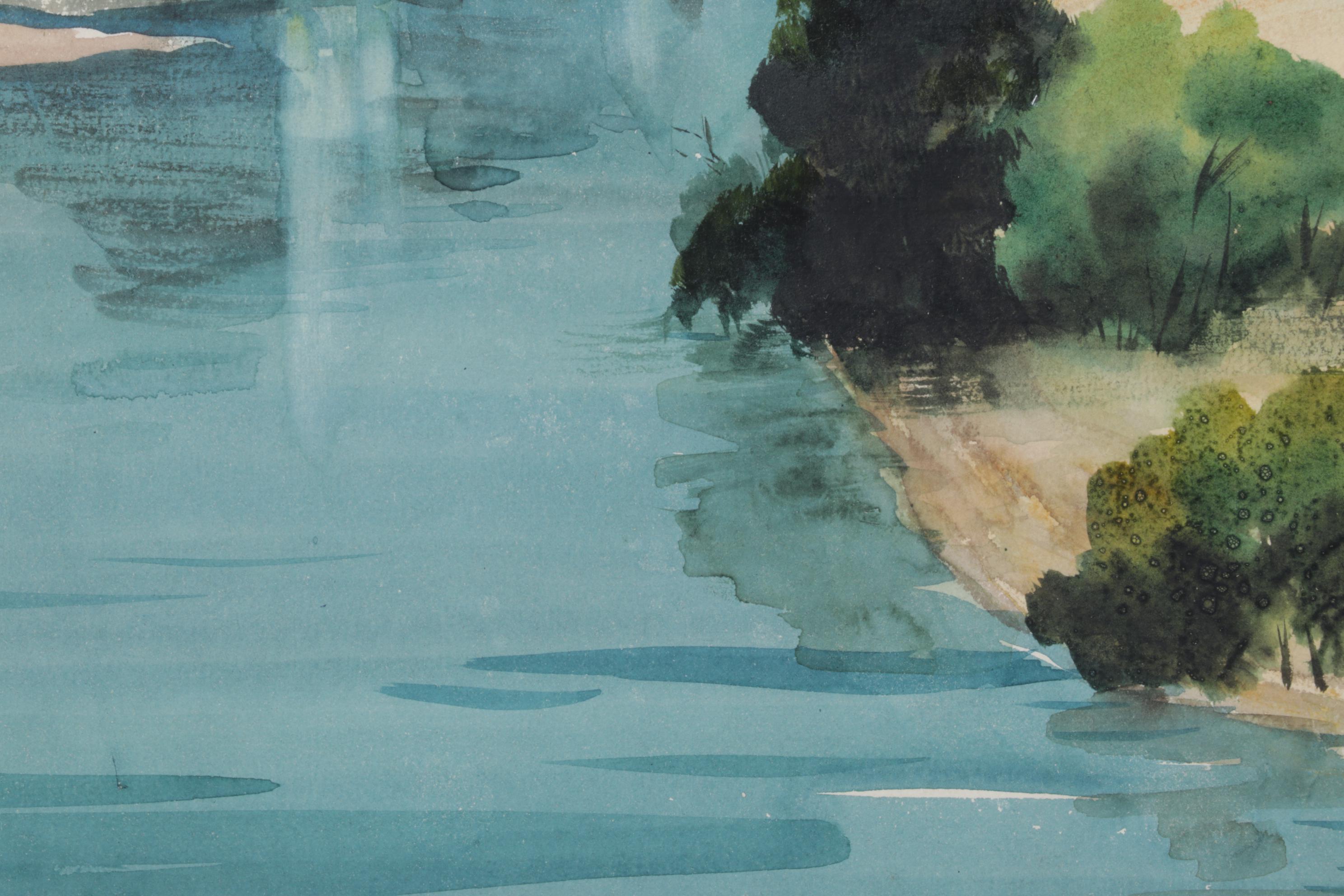 John P. Albert Jr. "Chillicothe Plains" Watercolor Painting