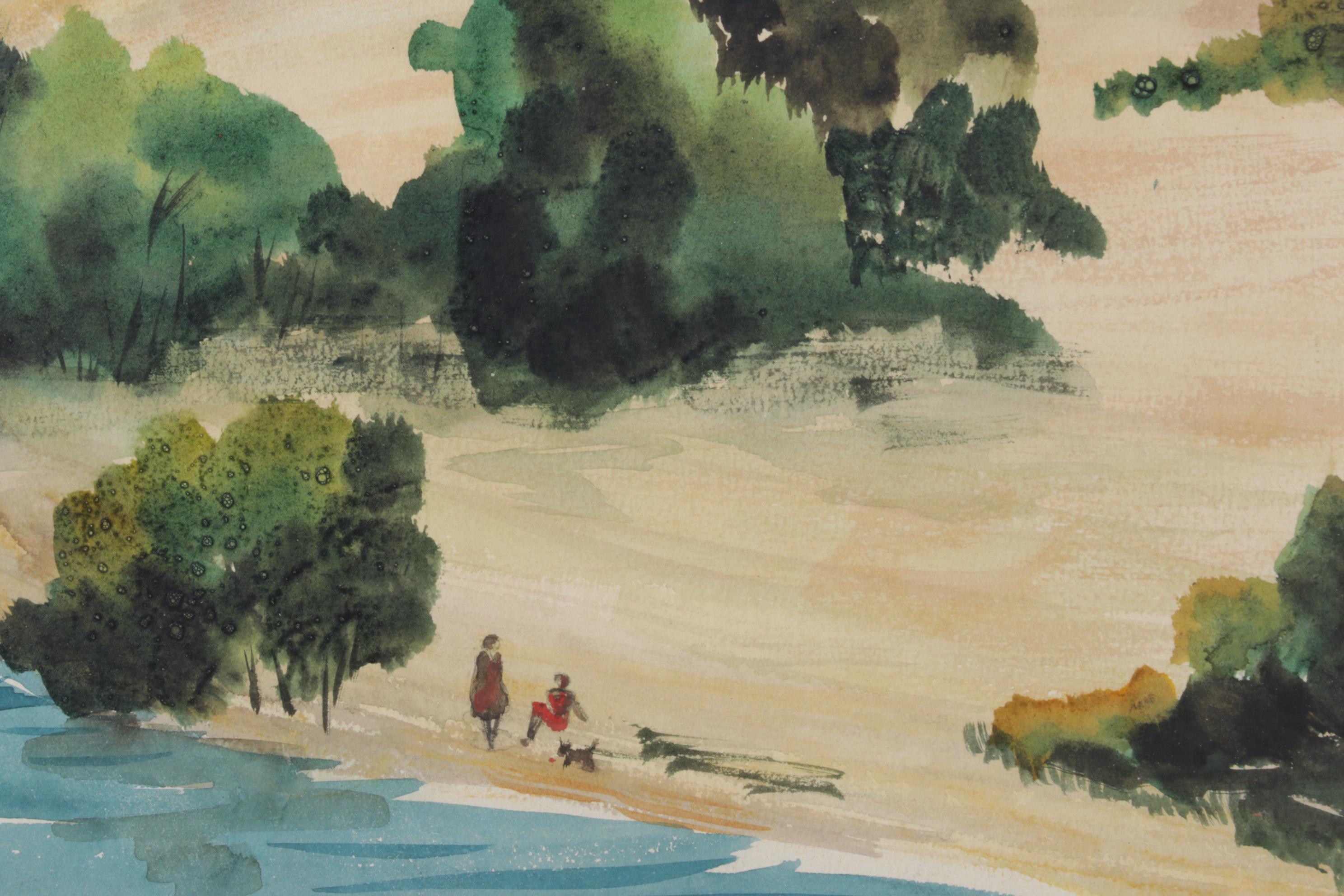 John P. Albert Jr. "Chillicothe Plains" Watercolor Painting