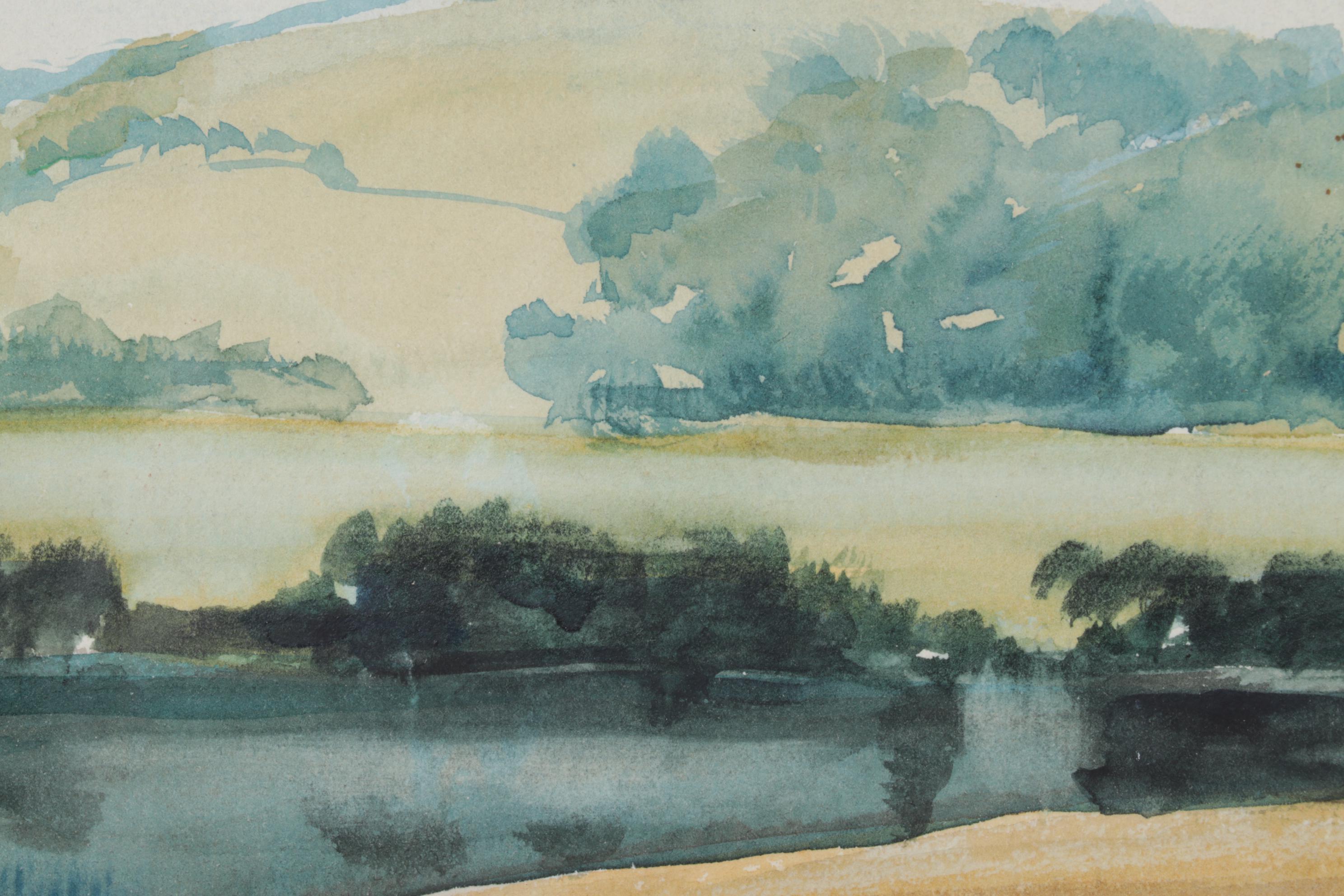 John P. Albert Jr. "Chillicothe Plains" Watercolor Painting