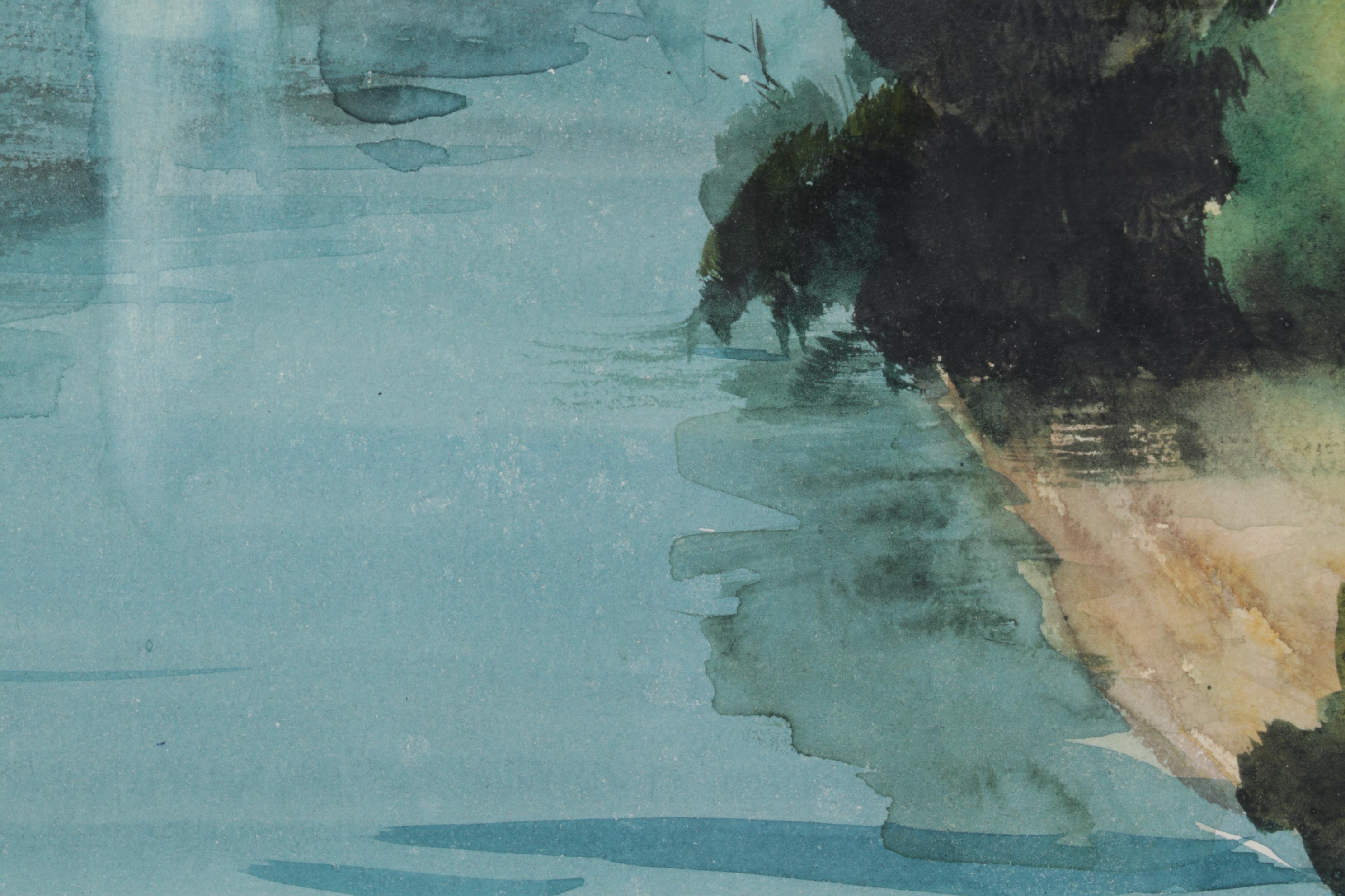 John P. Albert Jr. "Chillicothe Plains" Watercolor Painting