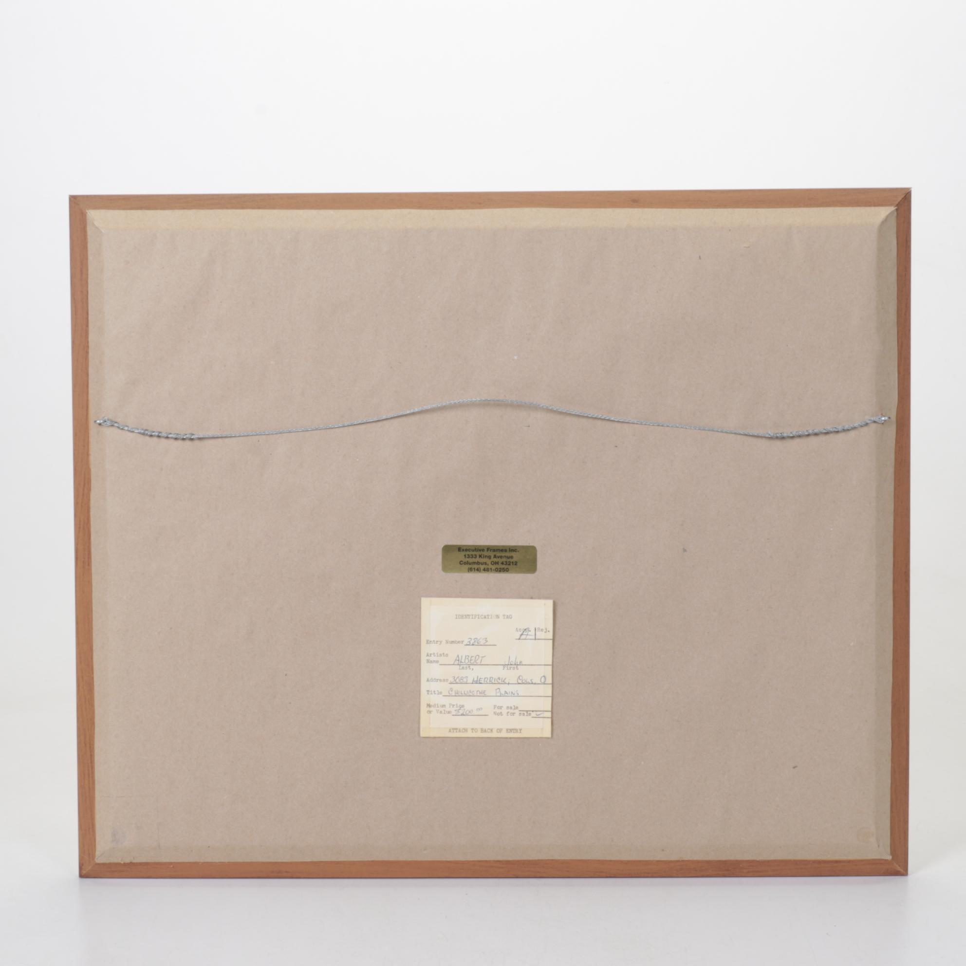 John P. Albert Jr. "Chillicothe Plains" Watercolor Painting