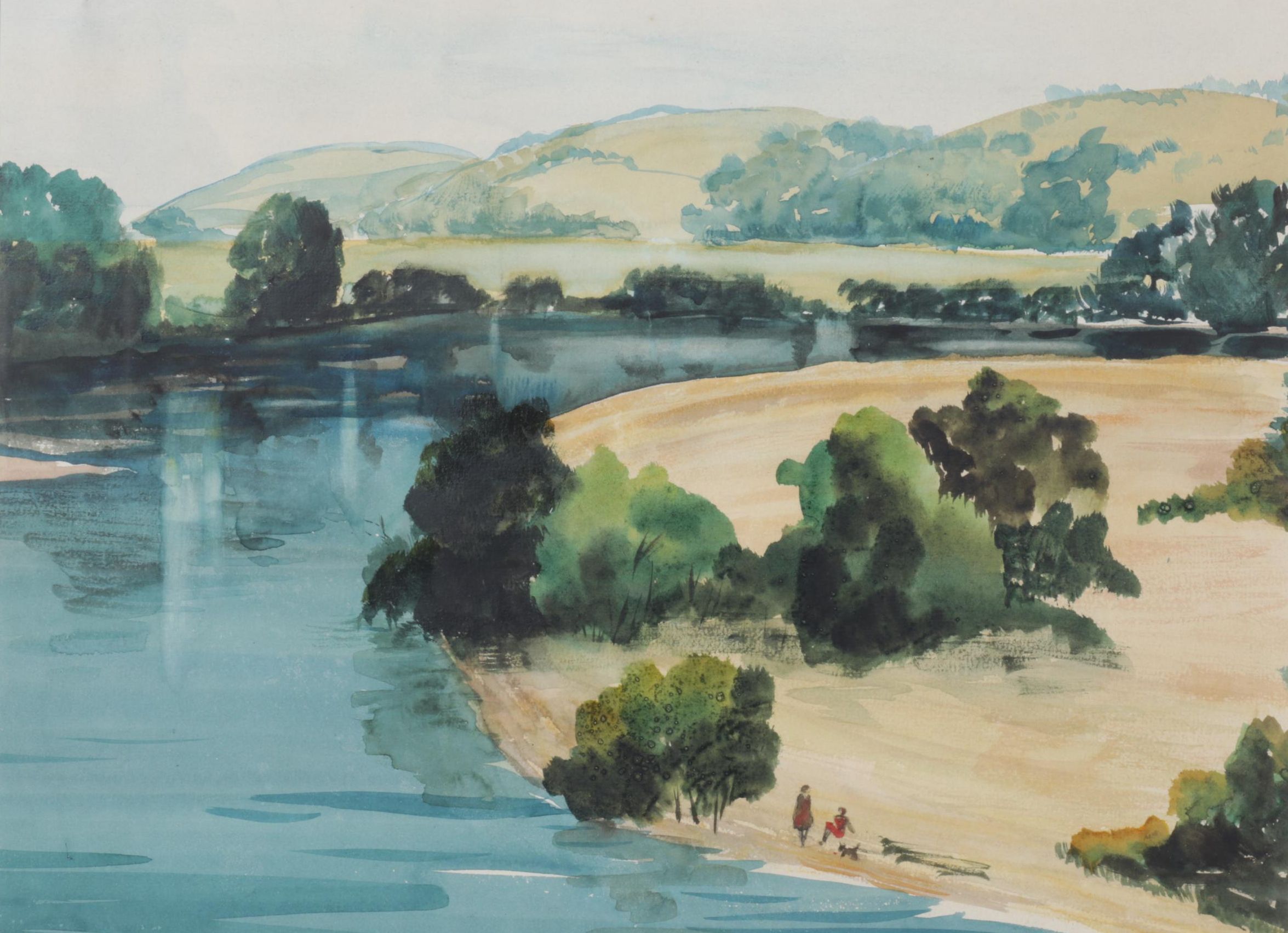 John P. Albert Jr. "Chillicothe Plains" Watercolor Painting