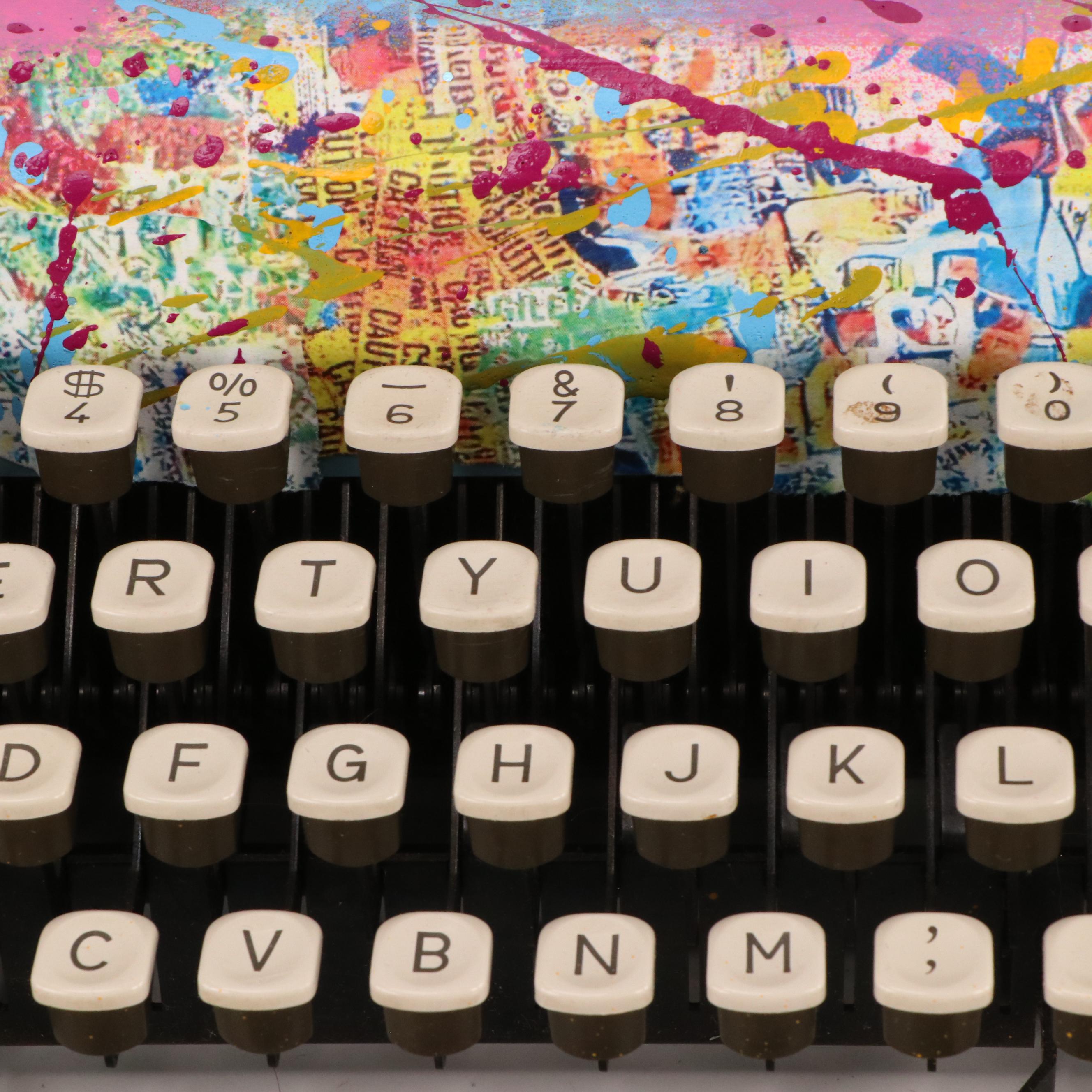 E.M. Zax Spray and Drip-Painted Typewriter Sculpture, 2025