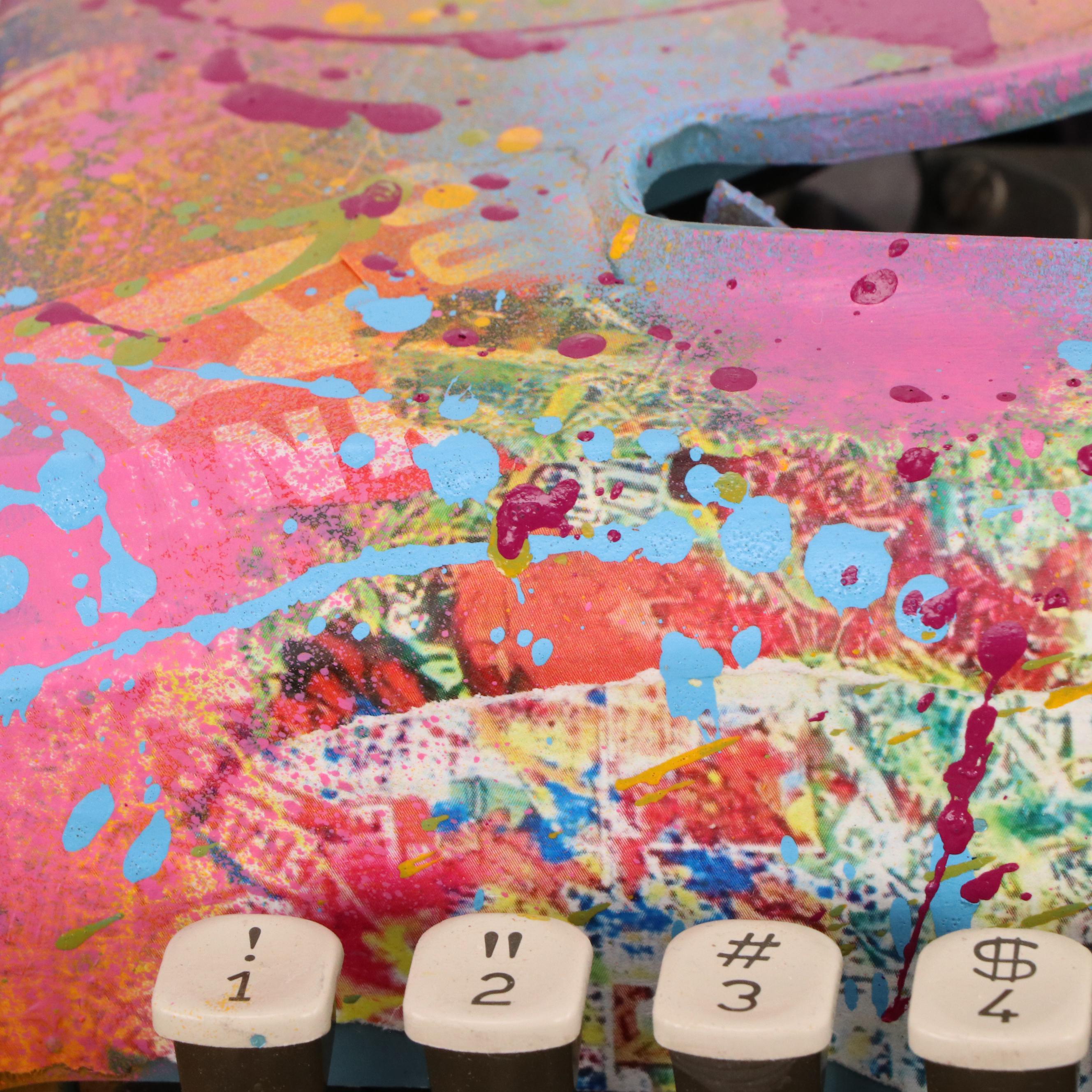 E.M. Zax Spray and Drip-Painted Typewriter Sculpture, 2025