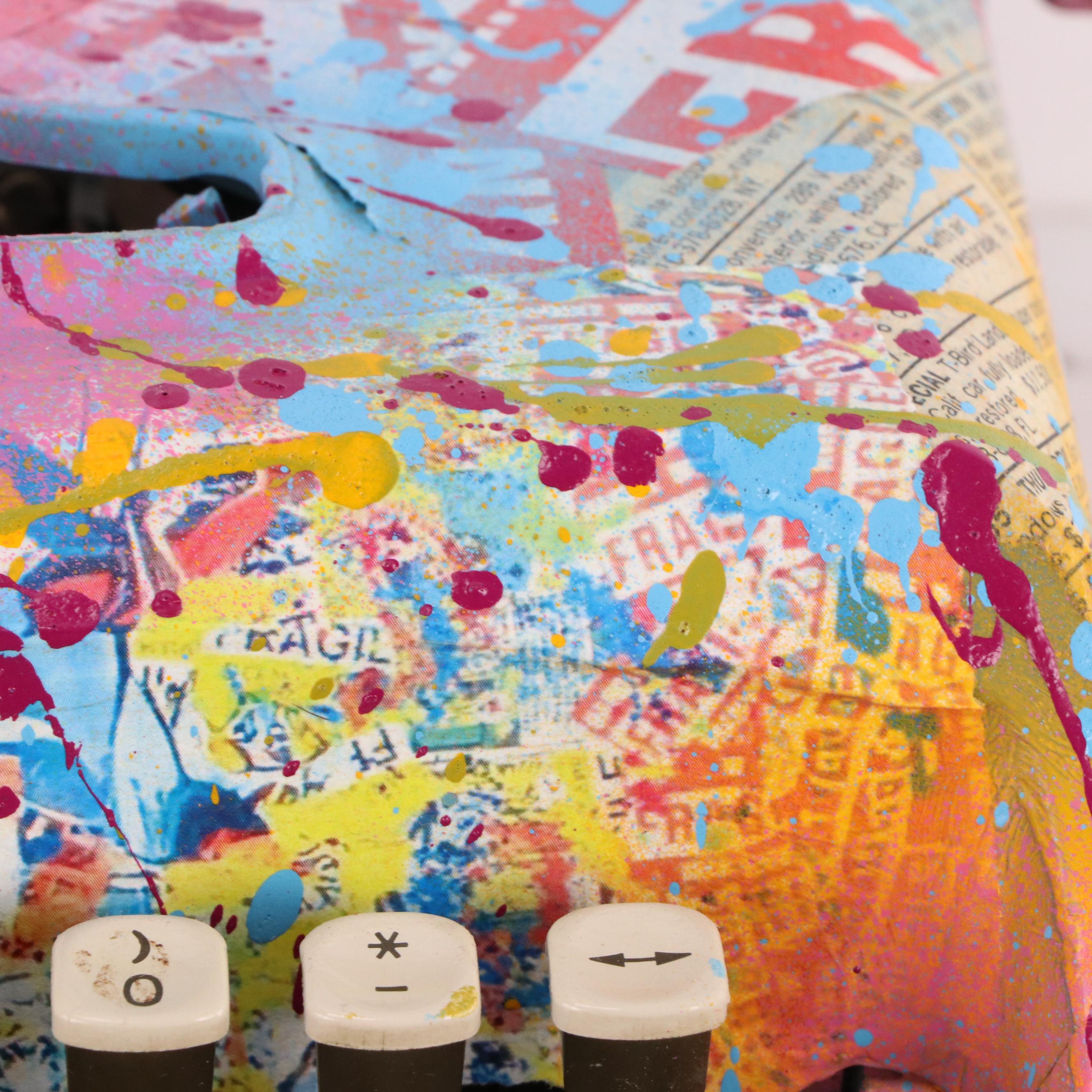 E.M. Zax Spray and Drip-Painted Typewriter Sculpture, 2025