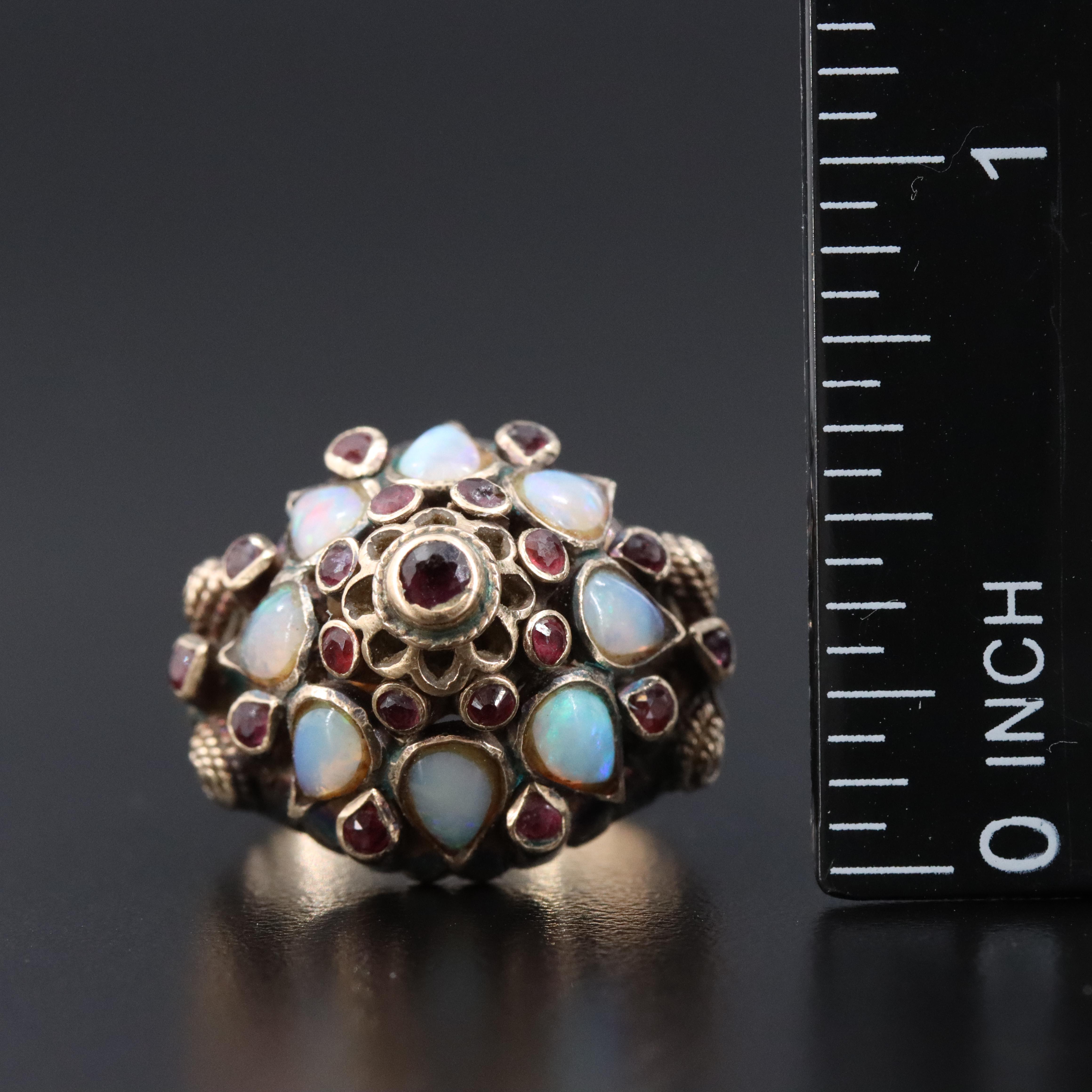 10K Ruby and Opal Thai Princess Ring