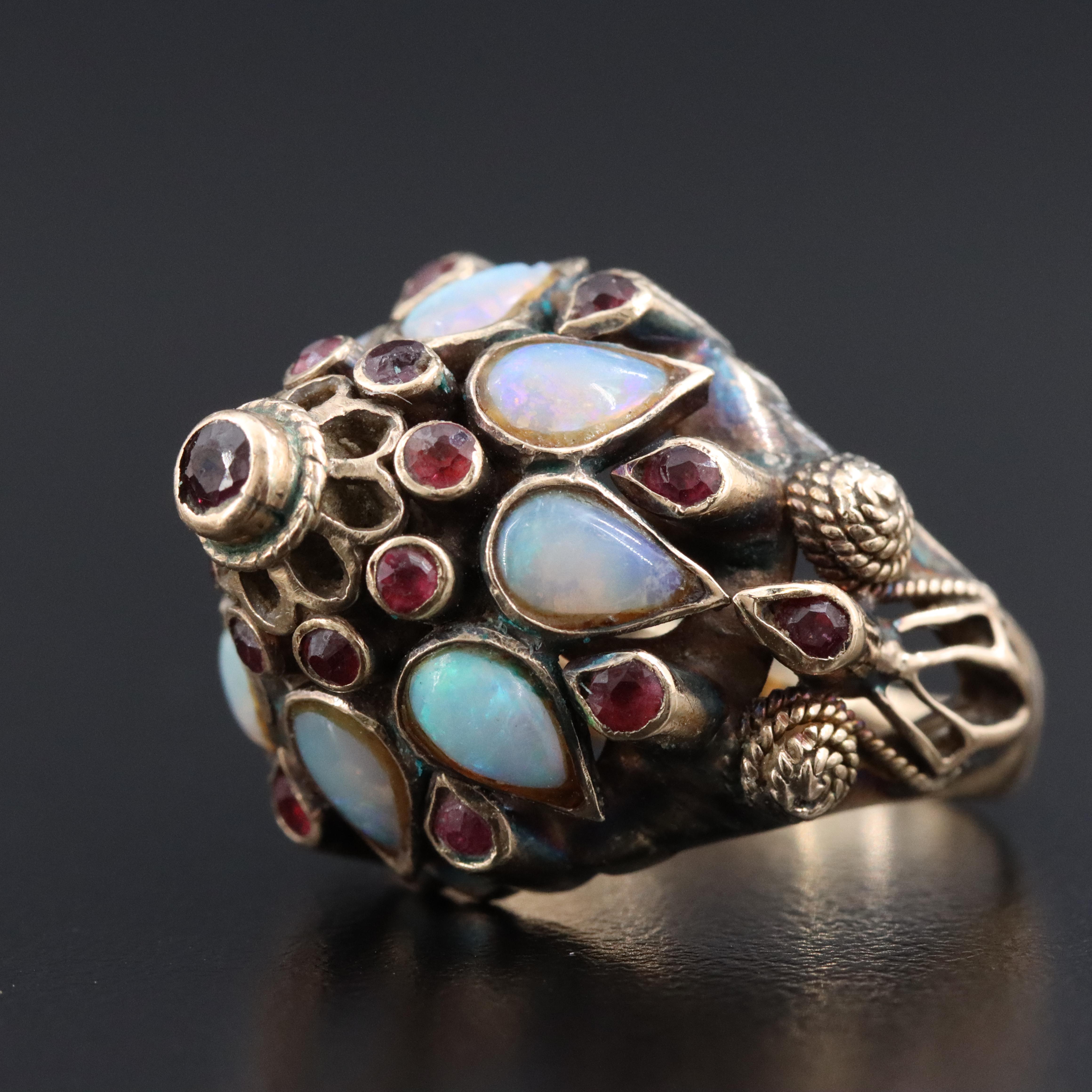 10K Ruby and Opal Thai Princess Ring