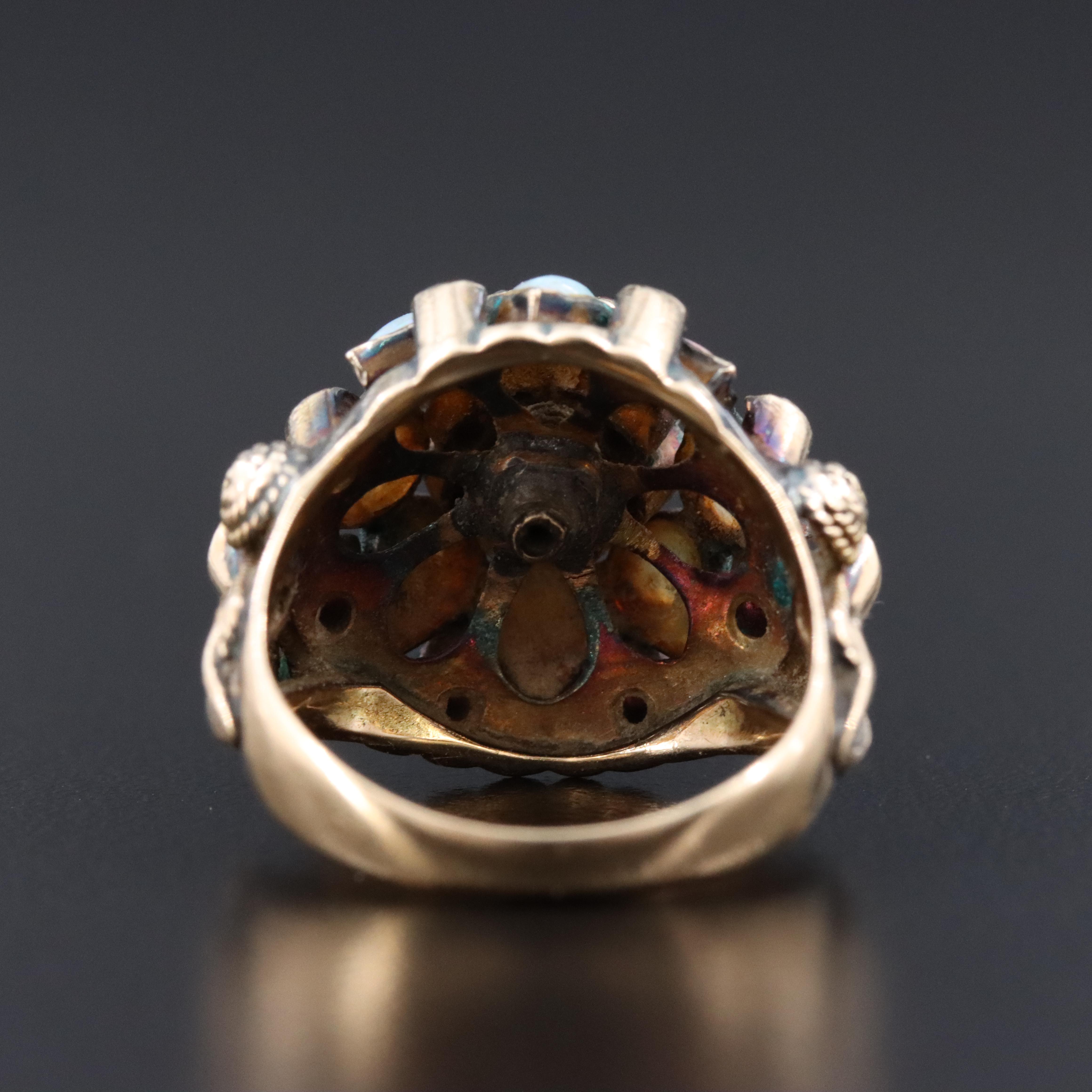 10K Ruby and Opal Thai Princess Ring