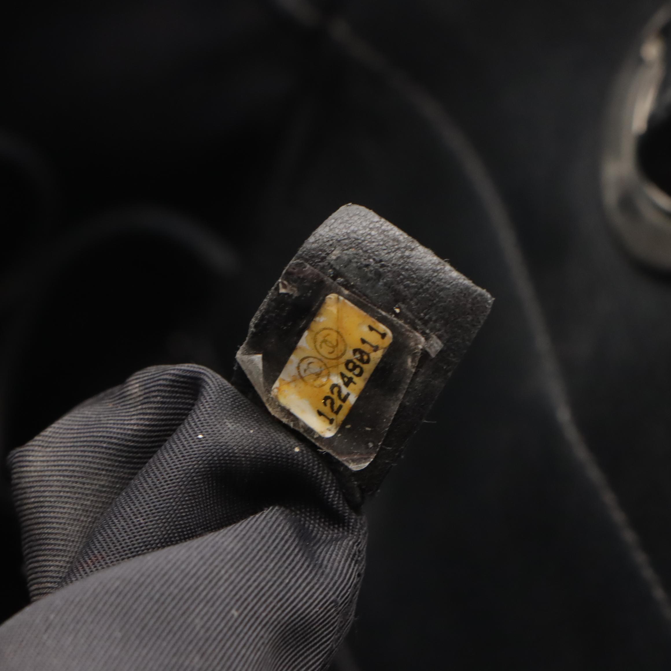 Chanel Biarritz PM Shoulder Bag Tote in Black Canvas with Leather Trim