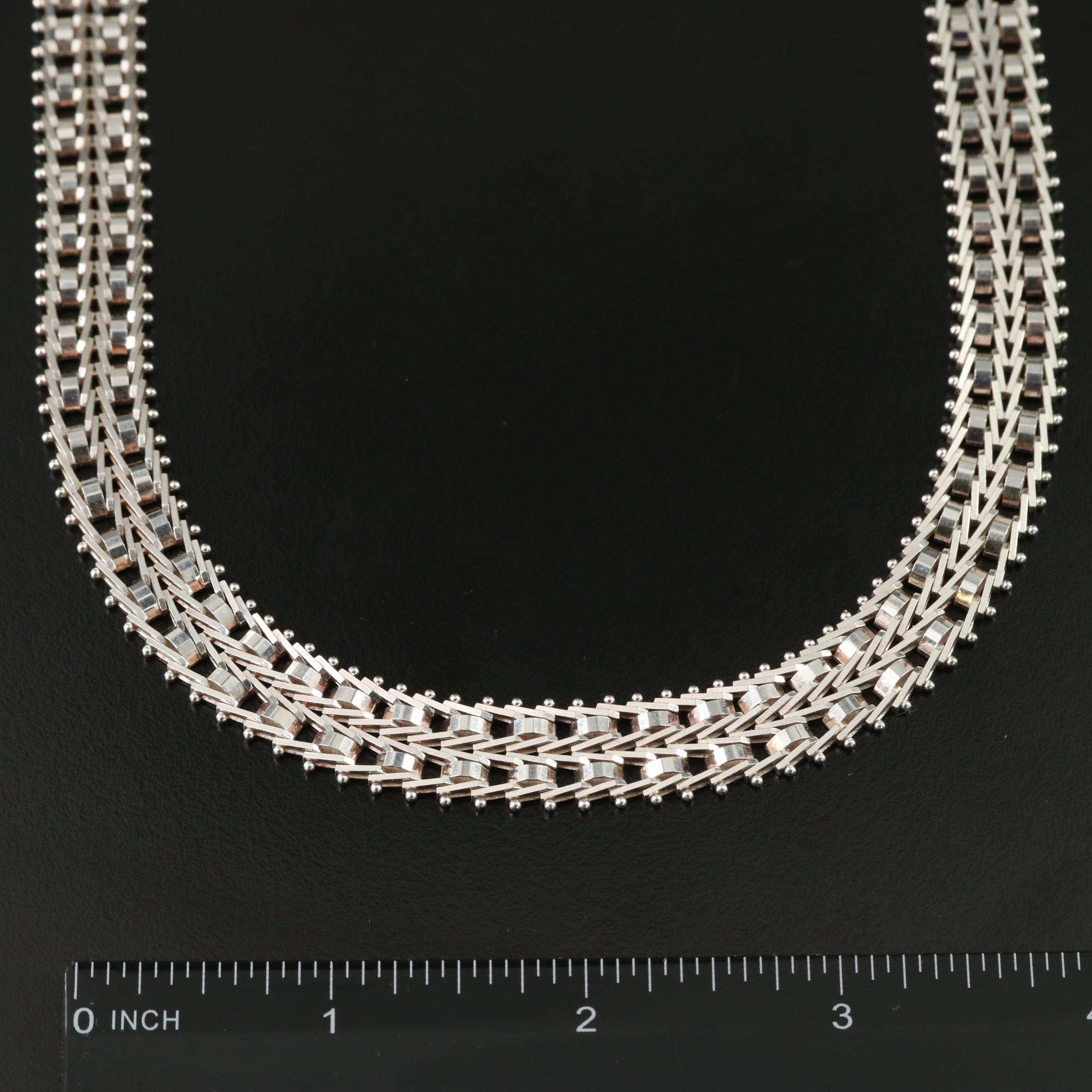 Italian Milor Sterling Riccio Chain Necklace