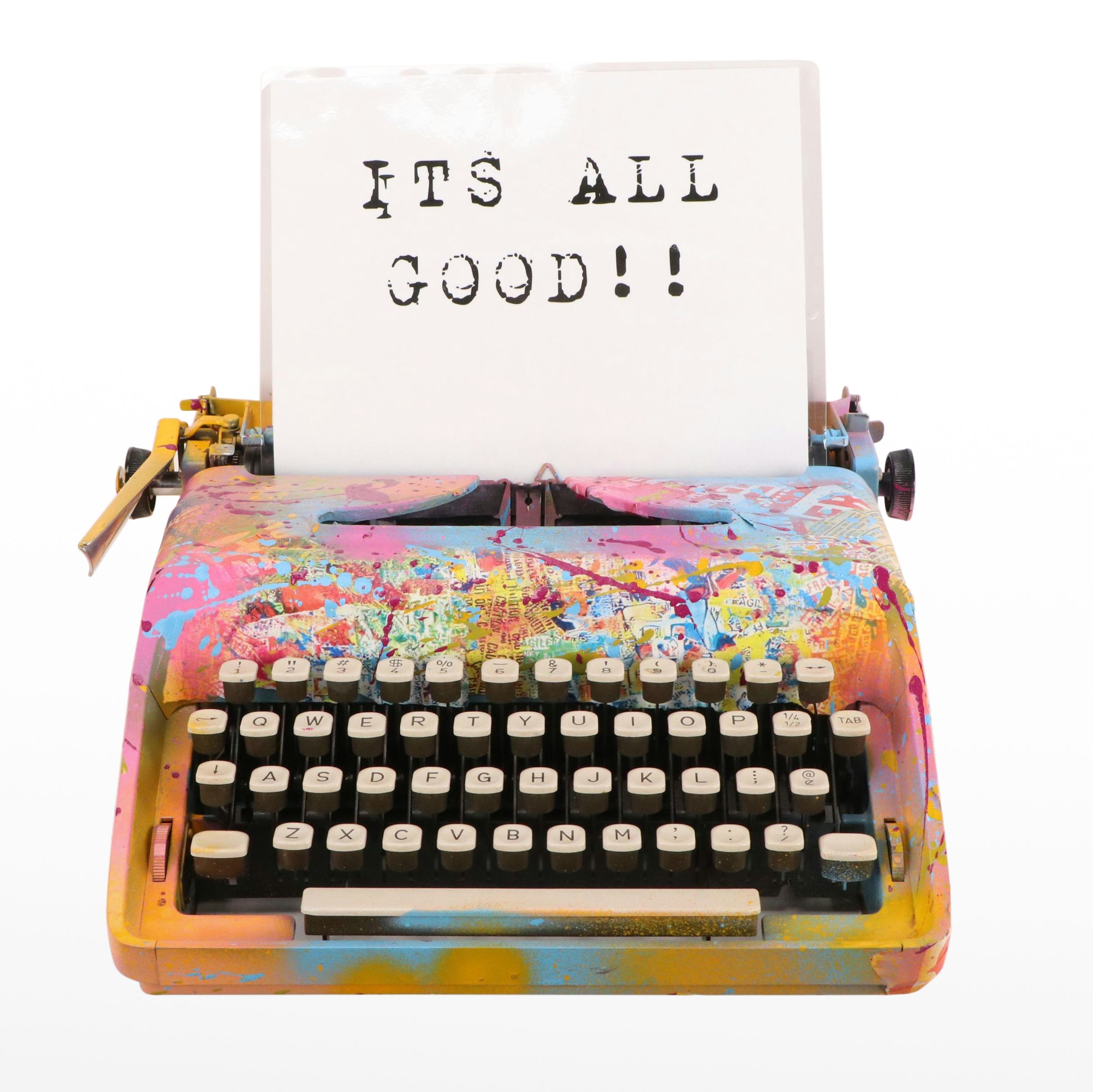 E.M. Zax Spray and Drip-Painted Typewriter Sculpture, 2025