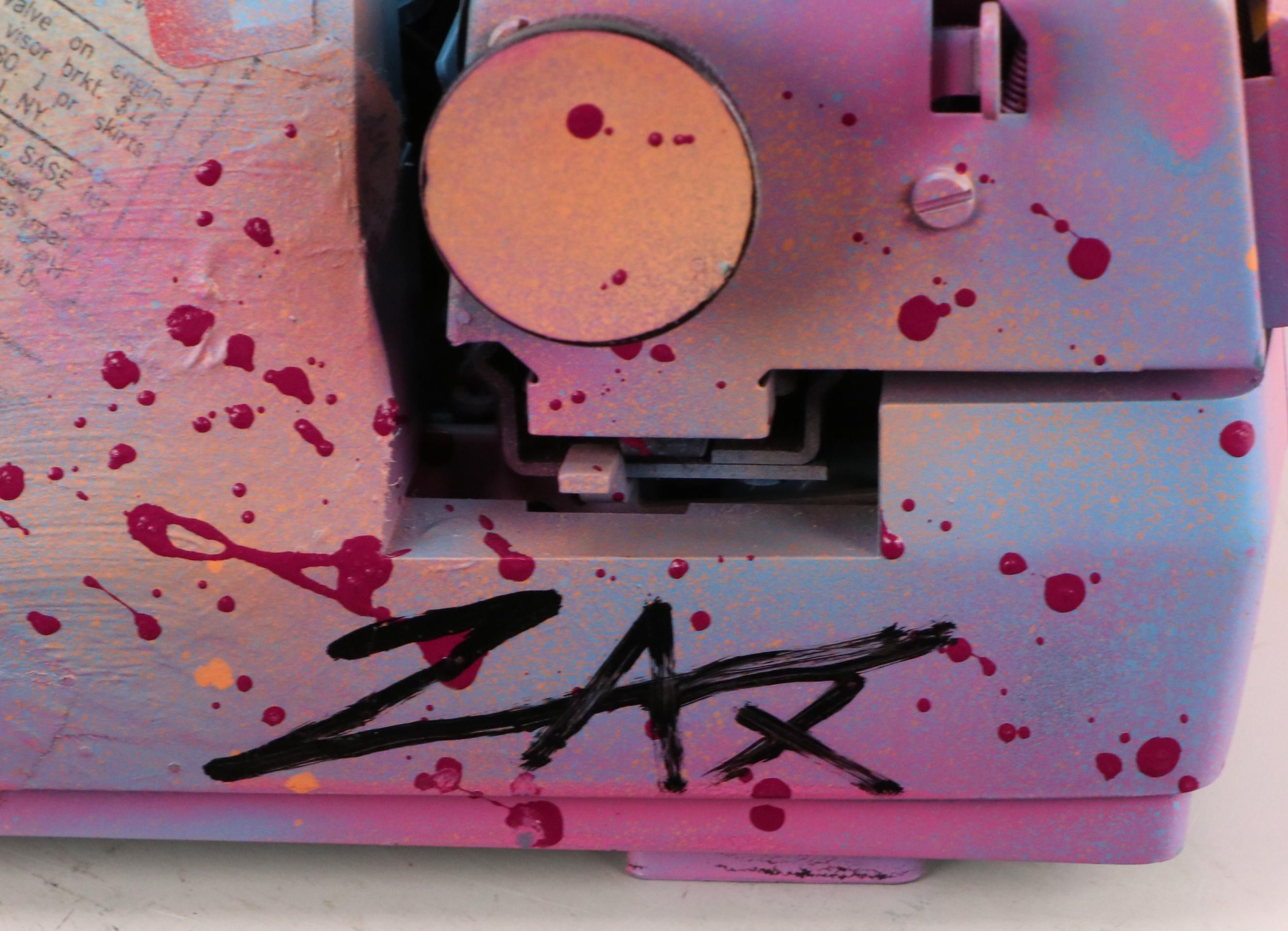 E.M. Zax Spray and Drip-Painted Typewriter Sculpture, 2025