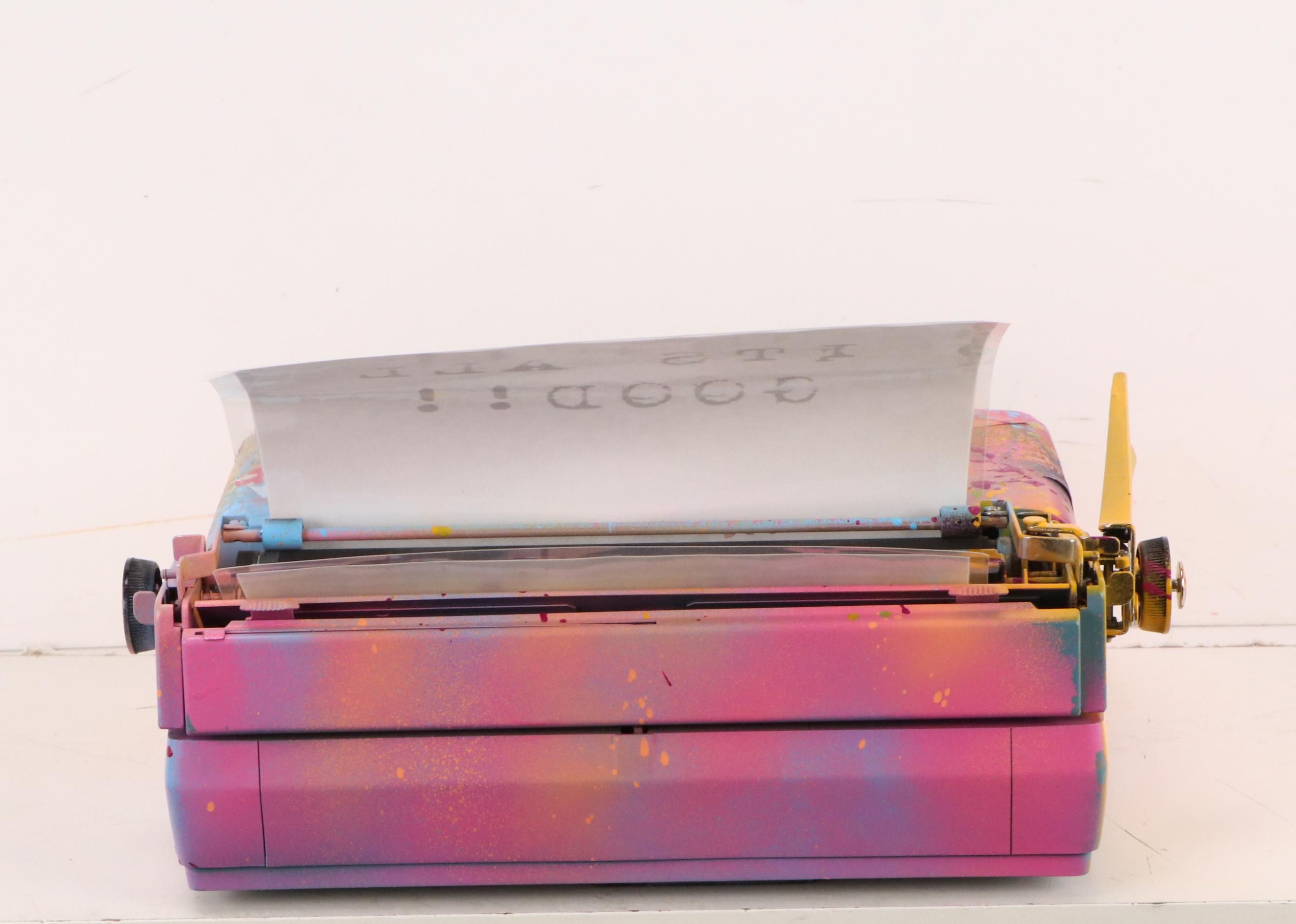 E.M. Zax Spray and Drip-Painted Typewriter Sculpture, 2025