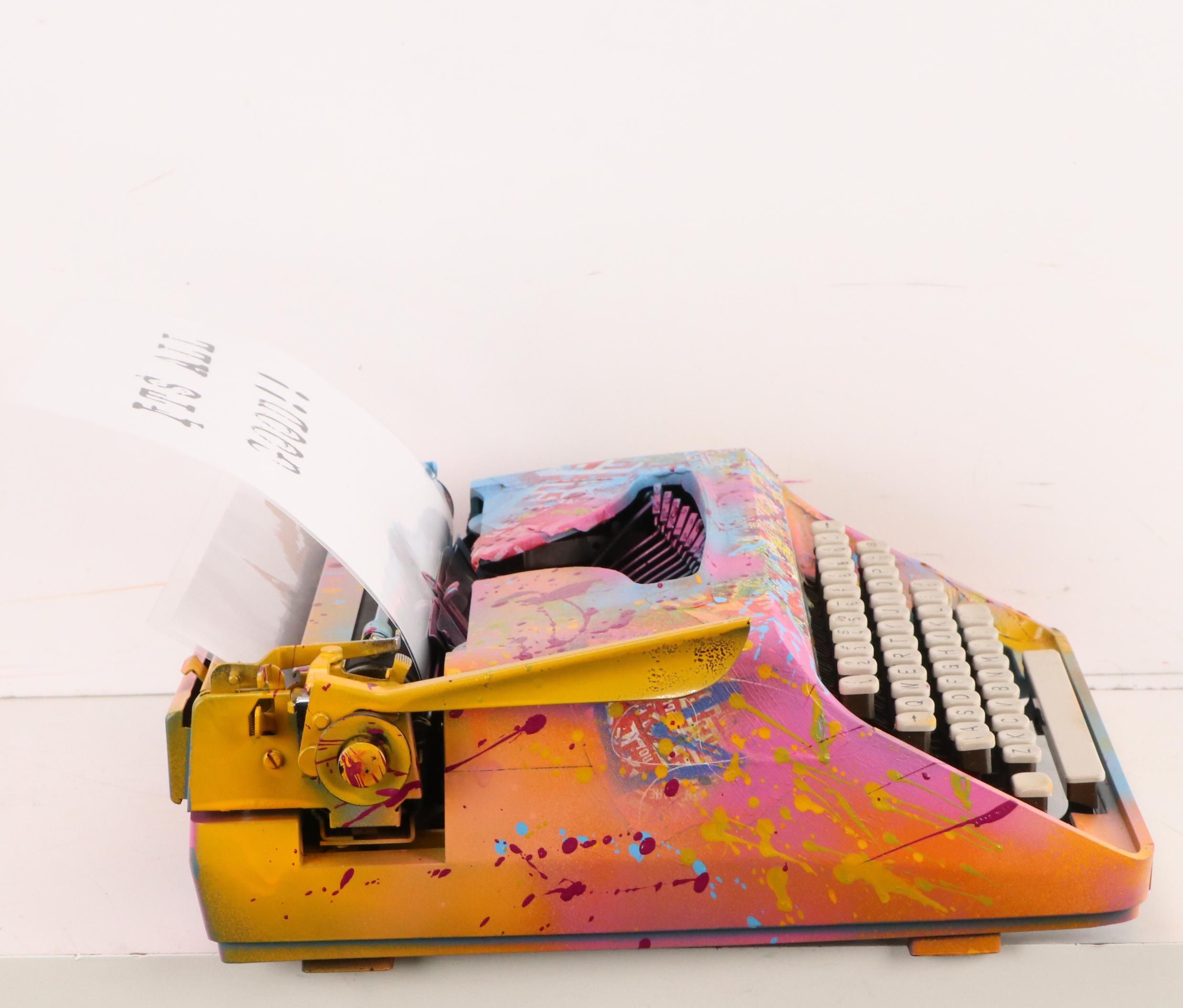 E.M. Zax Spray and Drip-Painted Typewriter Sculpture, 2025