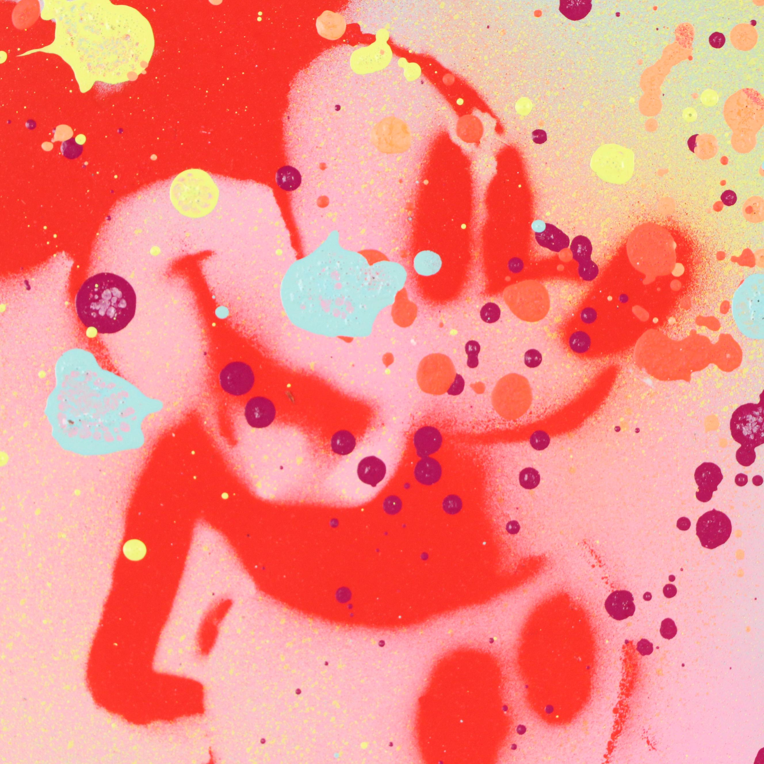 E. M. Zax Drip-Painted and Stenciled Ceramic Plate "Mickey Mouse," 2025