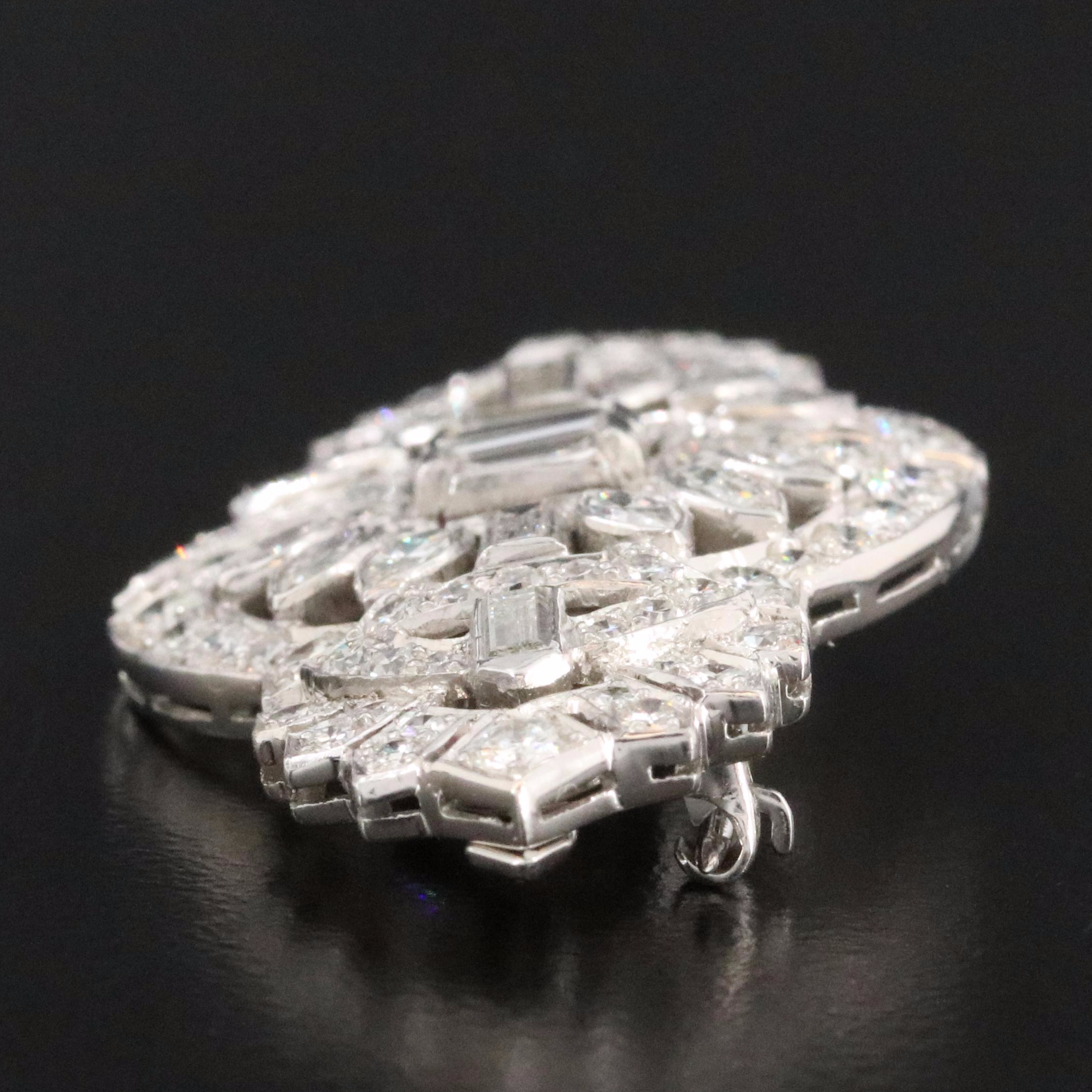 Vintage 14K 3.50 CTW Diamond Duette Brooch