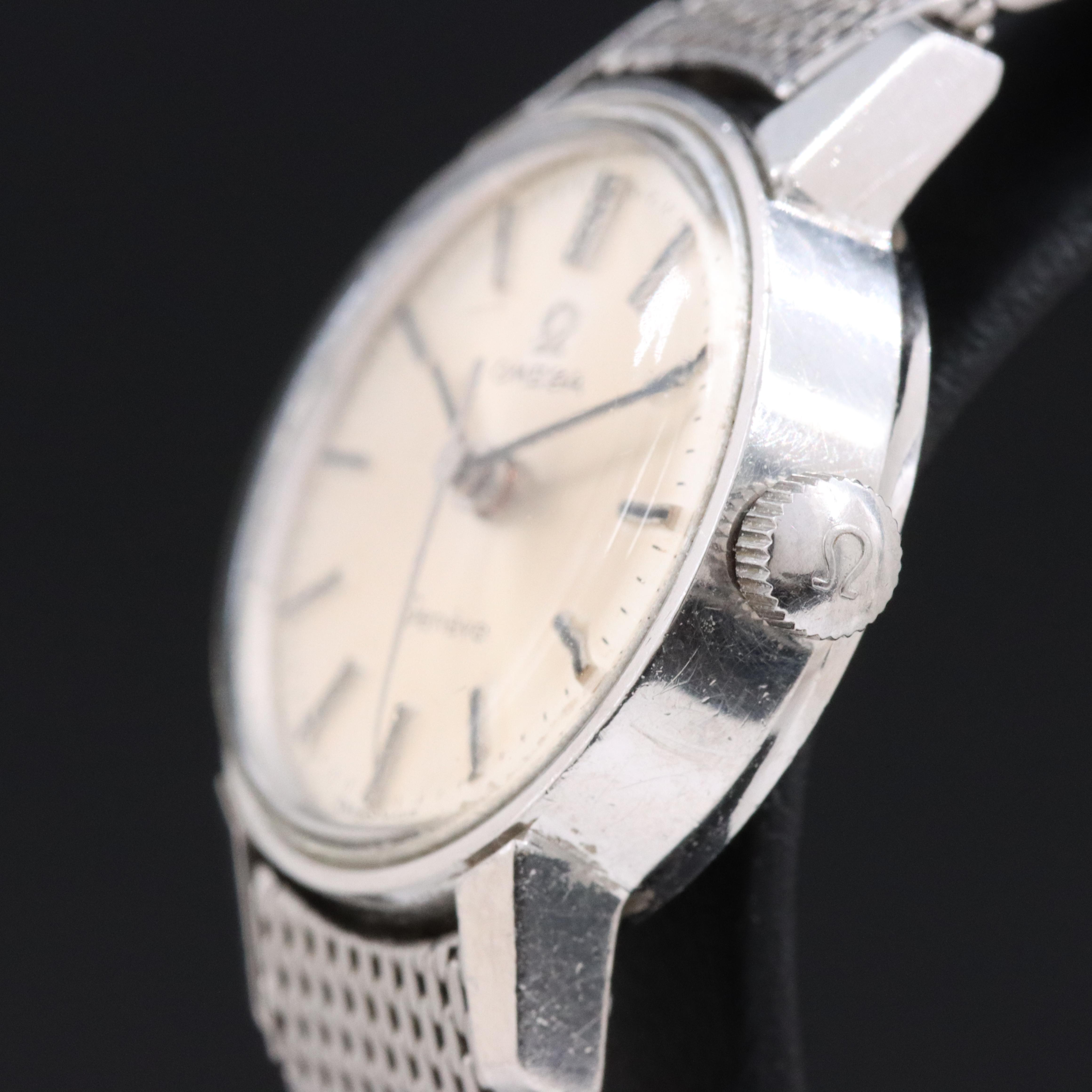 1968 Omega Stainless Steel Stem Wind Watch