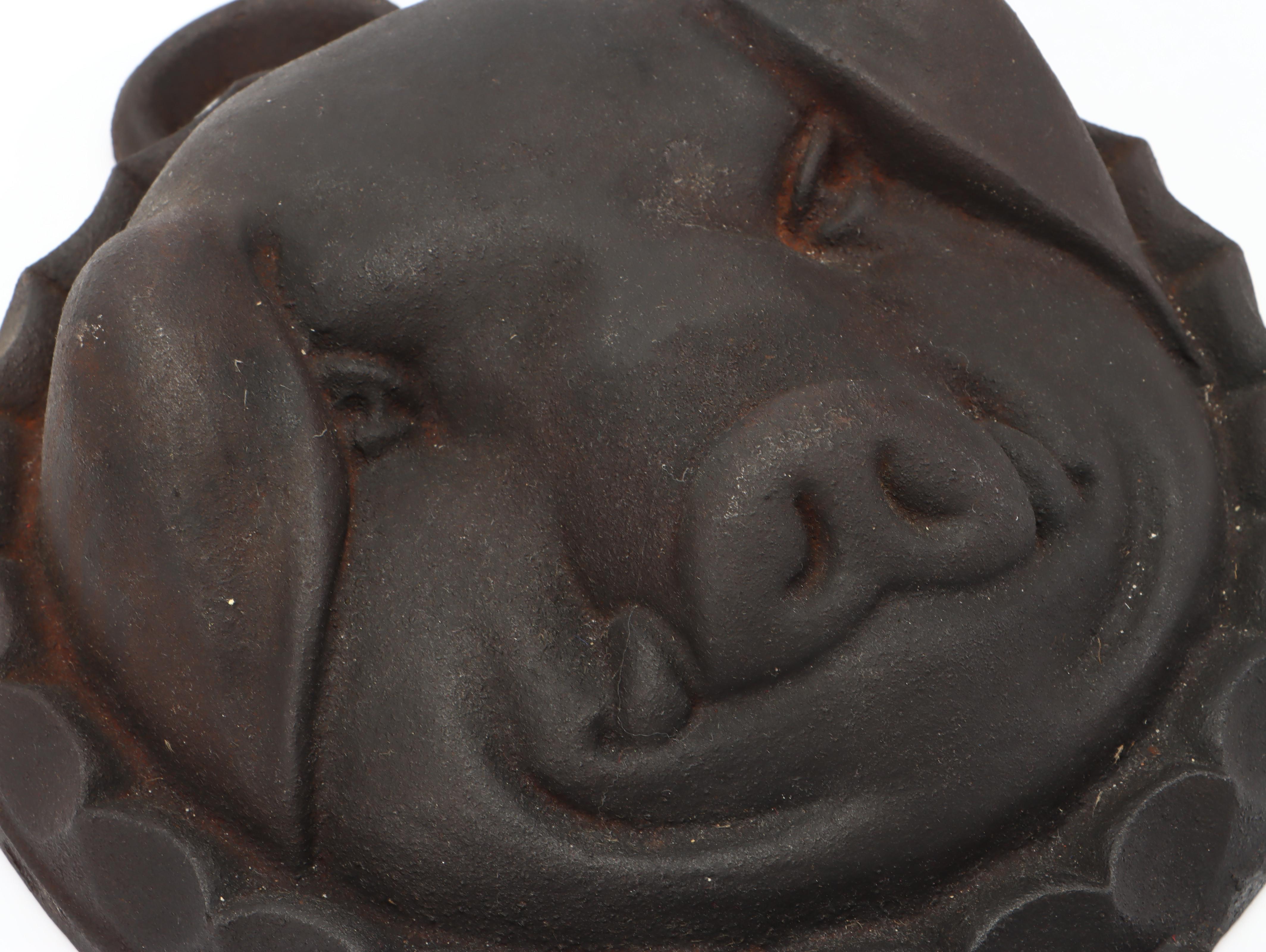 Cast Iron Pig-Shaped Head Cheese Mold, 20th Century