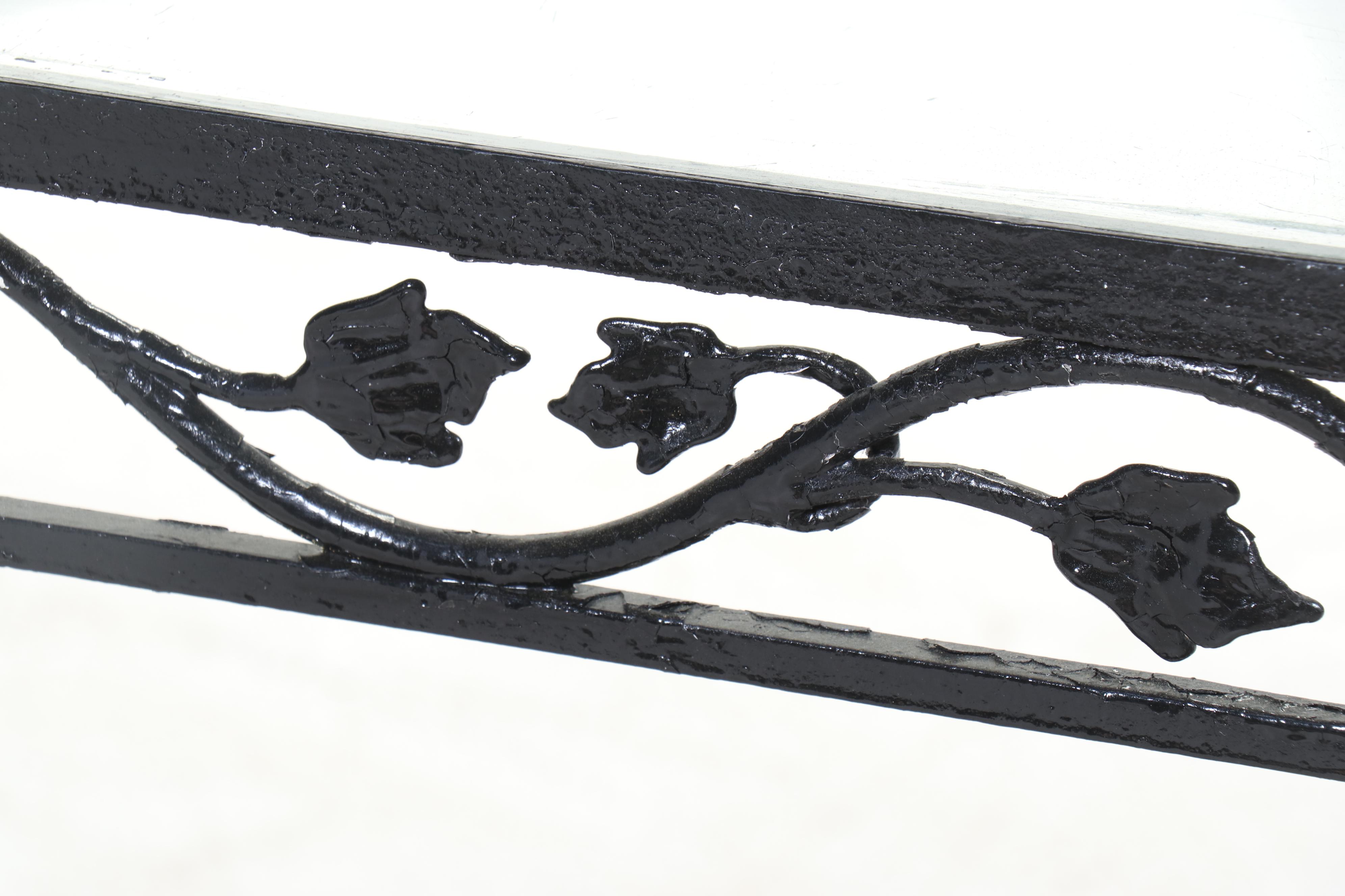 Glass Top Wrought Iron Dining Table, Late 20th Century