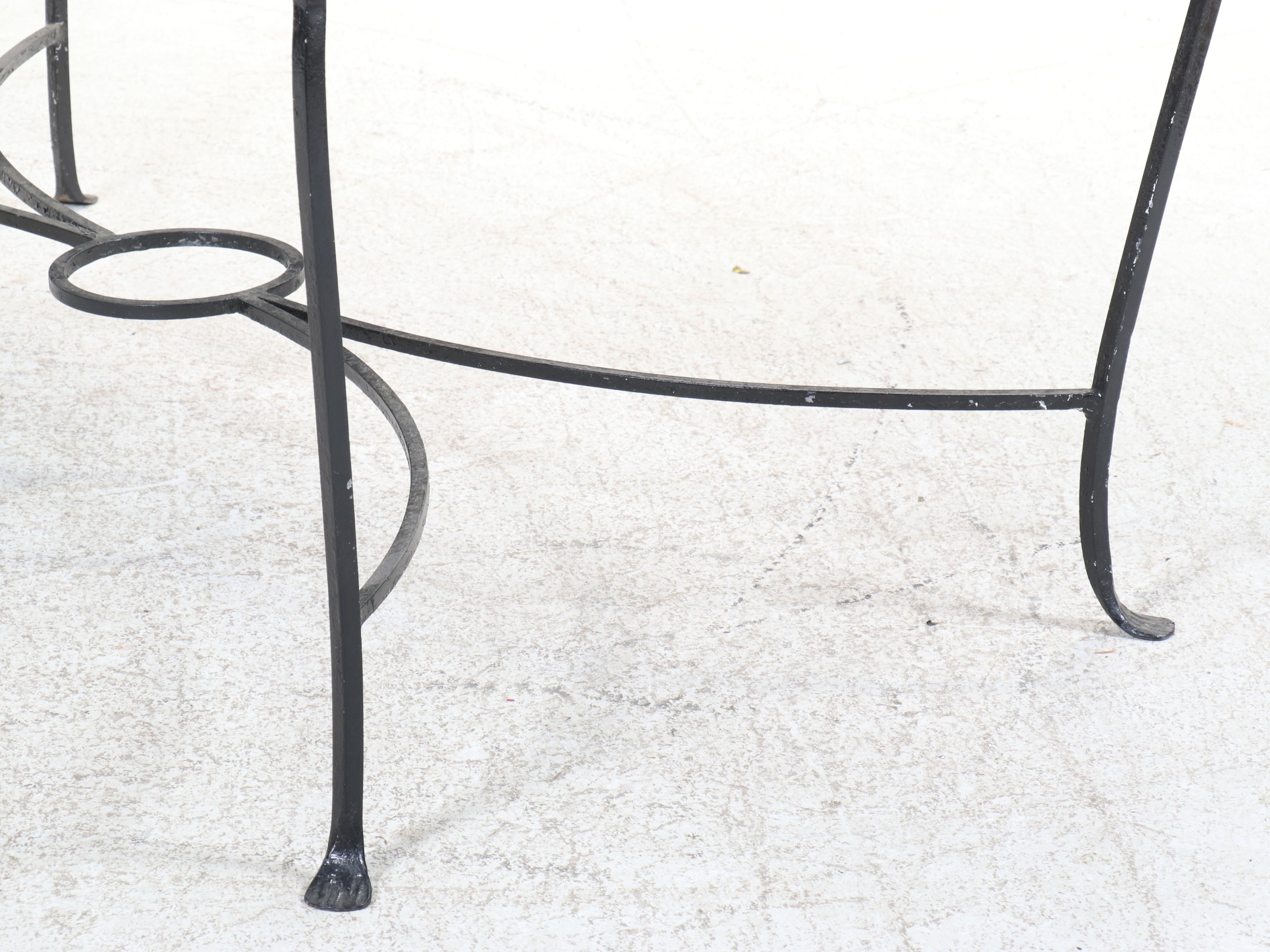 Glass Top Wrought Iron Dining Table, Late 20th Century