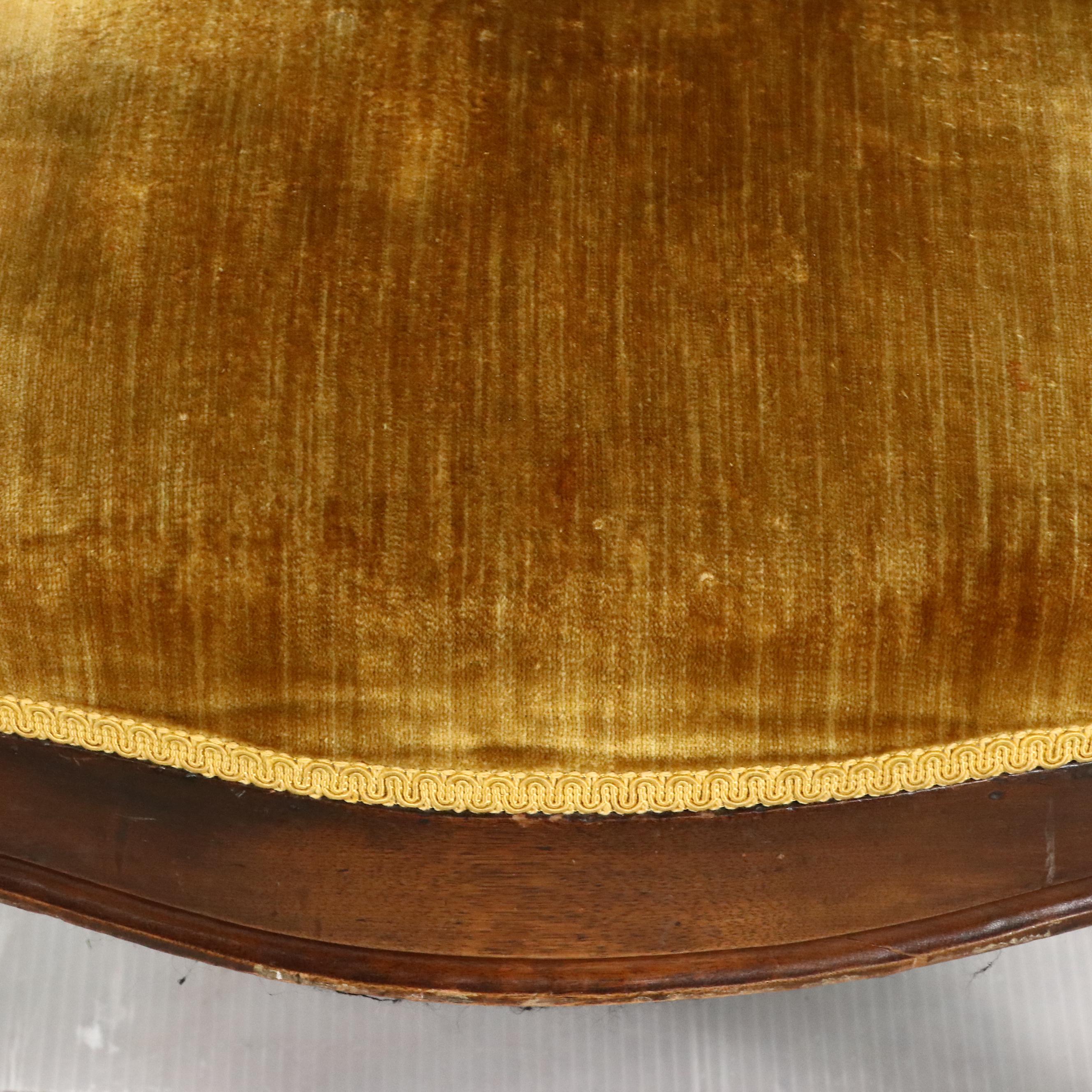 Victorian Carved and Upholstered Parlor Chair, Late 19th/ Early 20th Century