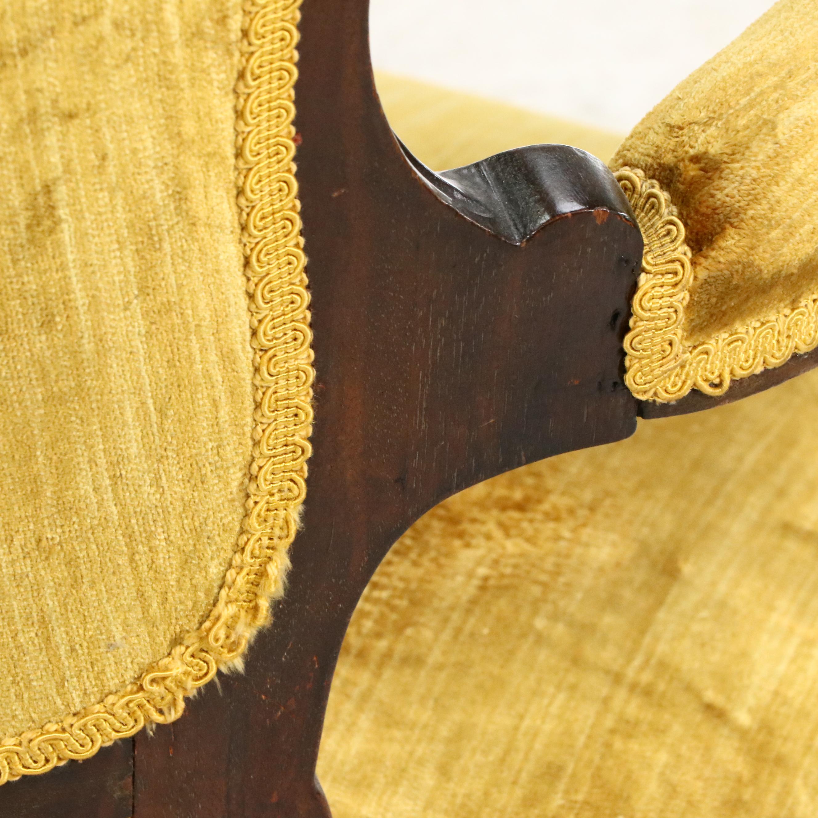 Victorian Carved and Upholstered Parlor Chair, Late 19th/ Early 20th Century