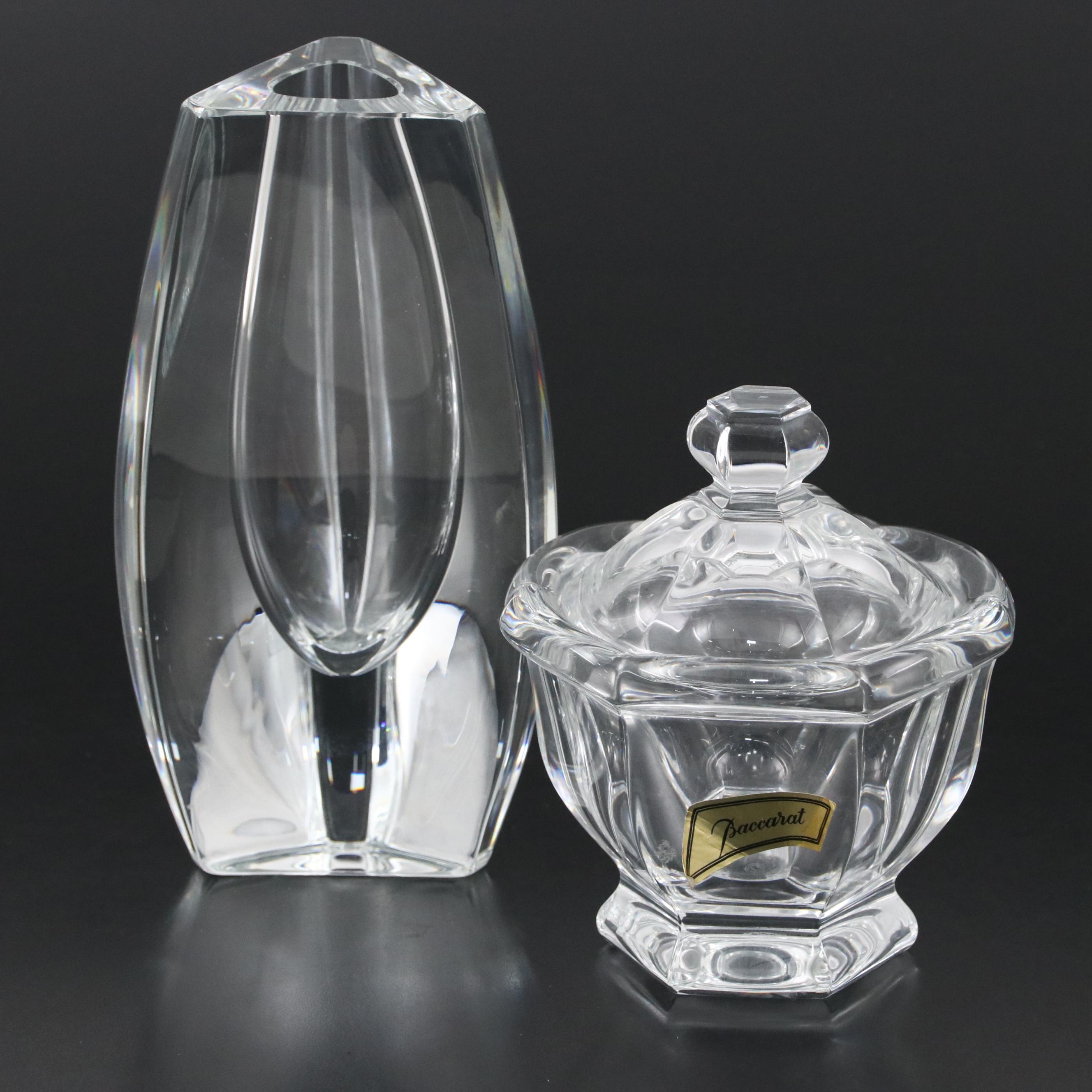 Baccarat "Bretagne" Crystal Sugar Bowl with Vase