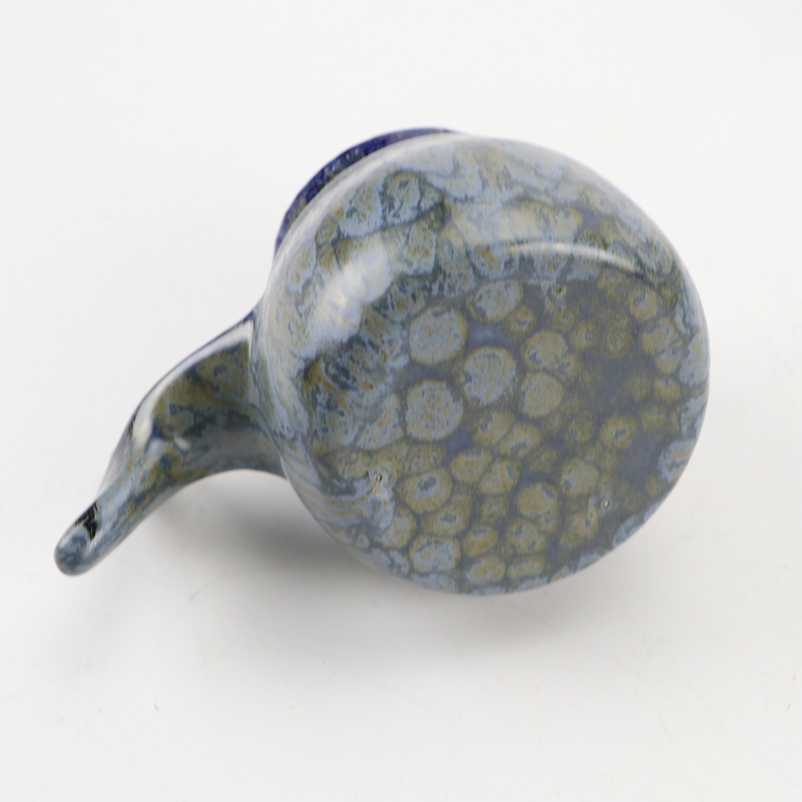 Art Pottery Whale Tail Mugs and Glass Bird