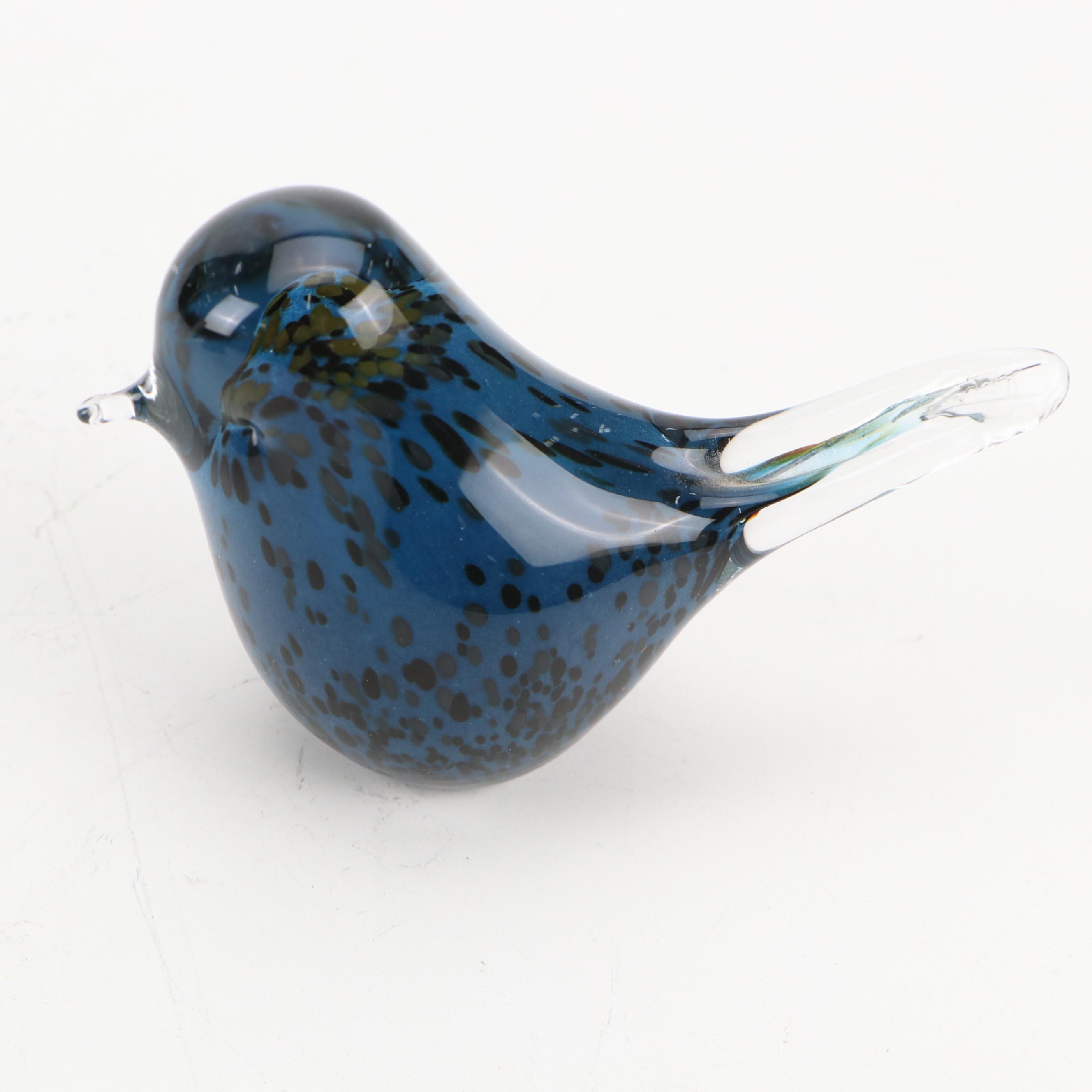 Art Pottery Whale Tail Mugs and Glass Bird