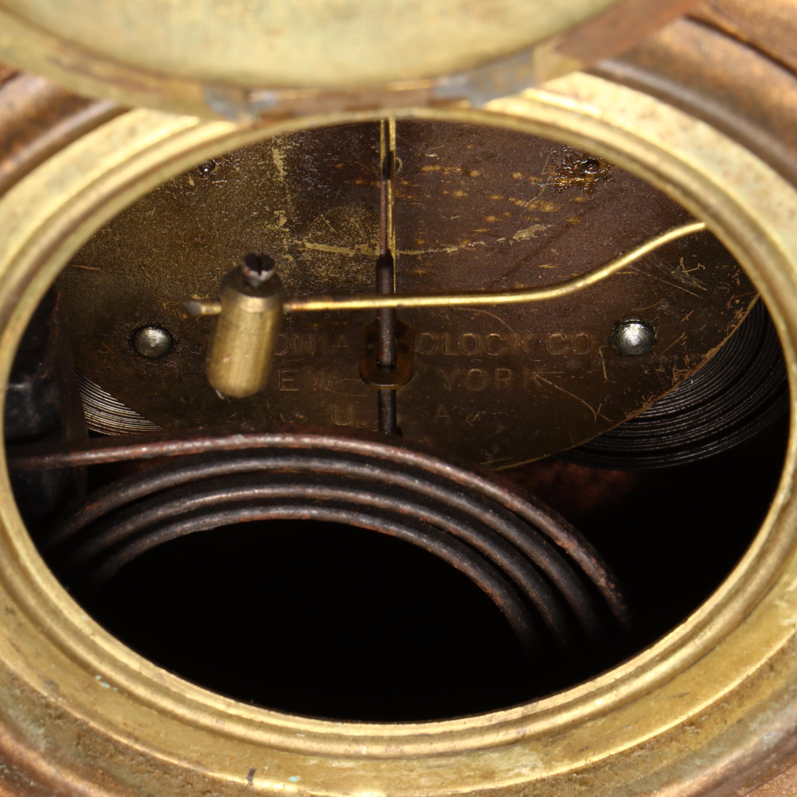 Ansonia Gilt Metal Mantel Clock with Seated Figure, Late 19th/ Early 20th C.