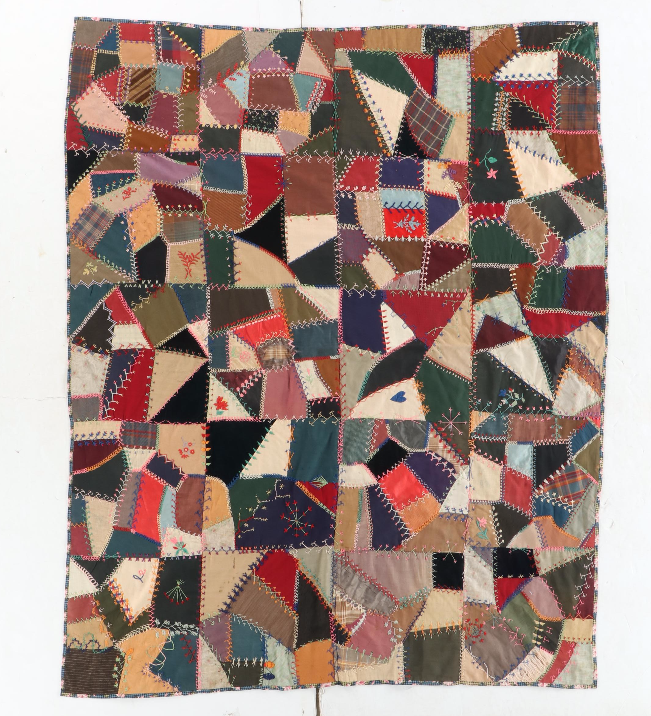 Barley Twist Wood Quilt Rack with Handmade Pieced Cotton Quilt