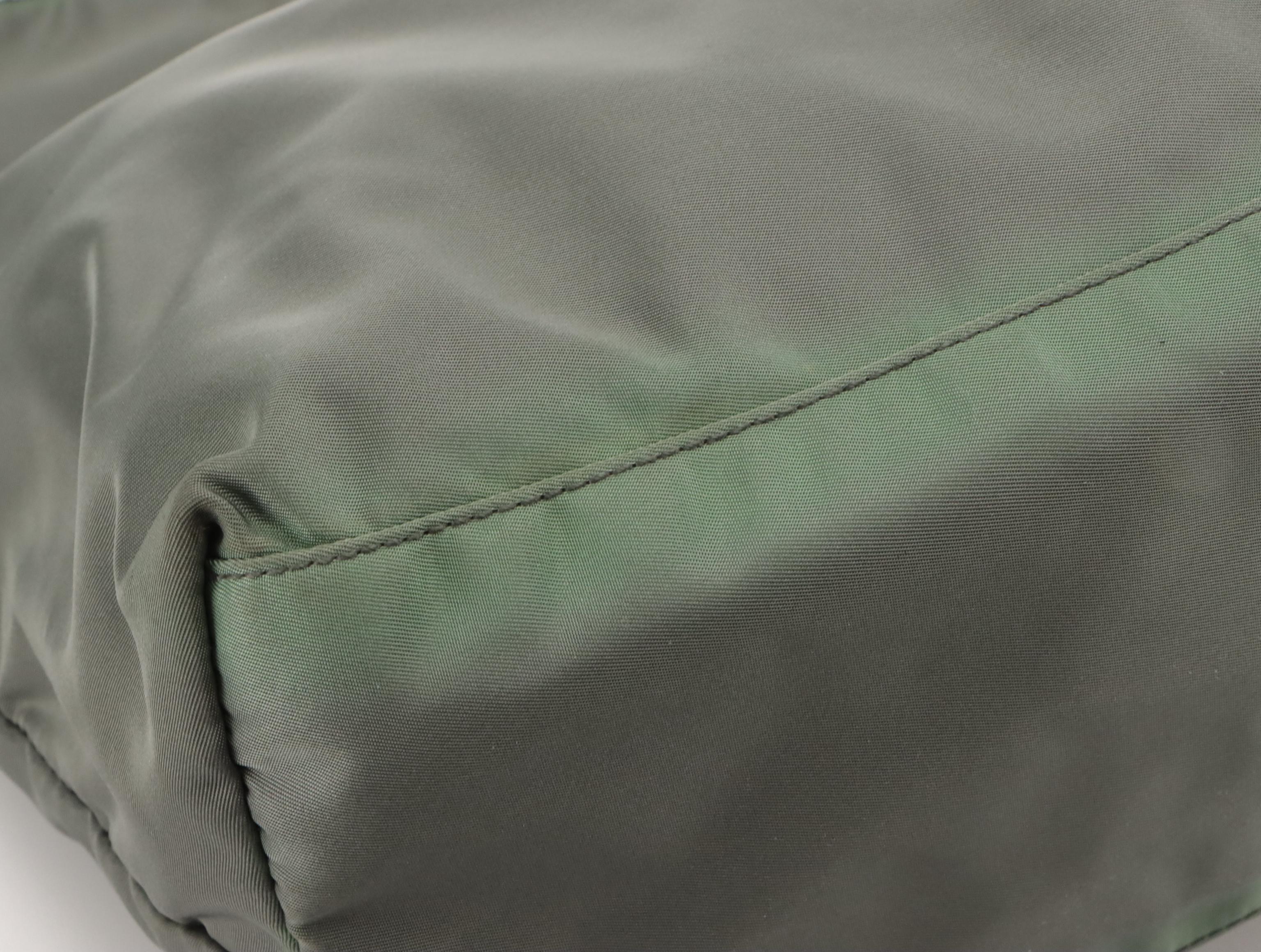 Prada Tessuto Nylon and Saffiano Leather Shoulder Tote Bag