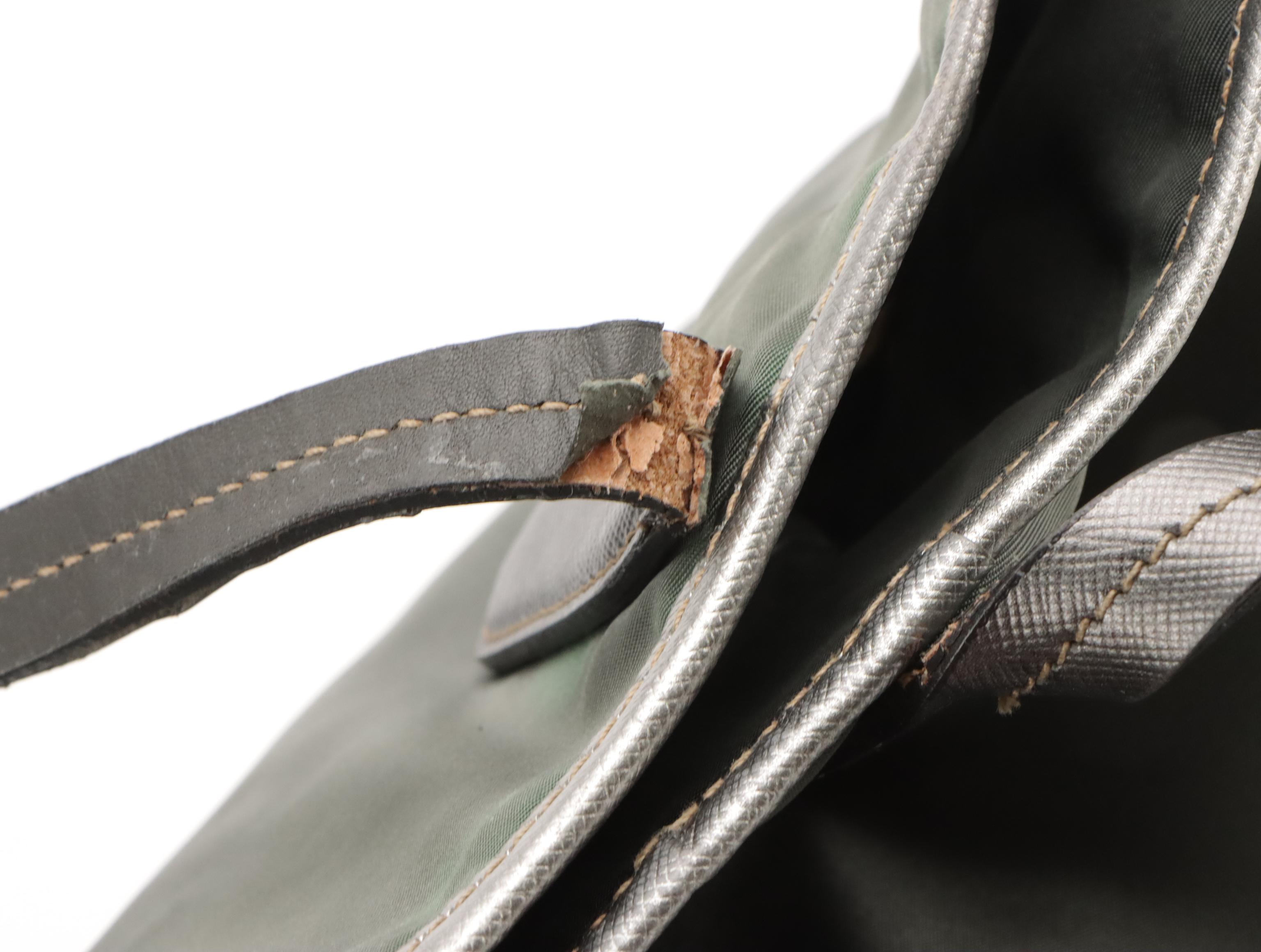 Prada Tessuto Nylon and Saffiano Leather Shoulder Tote Bag