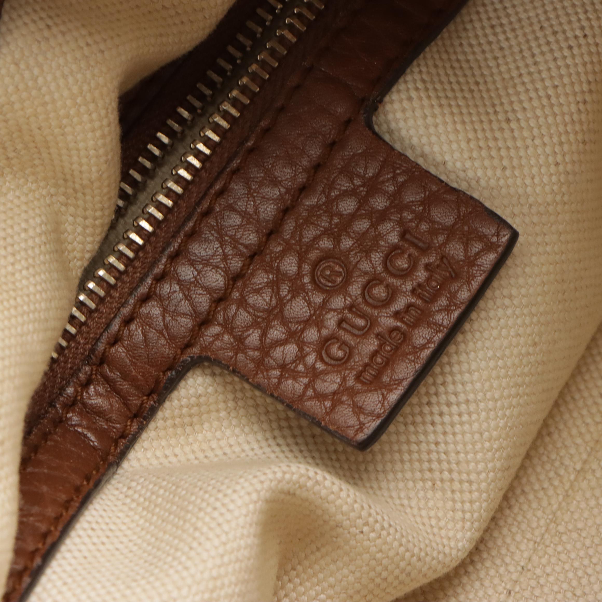 Gucci GG Canvas and Leather Bella Hobo Bag with Braided Strap & Bamboo Tassels