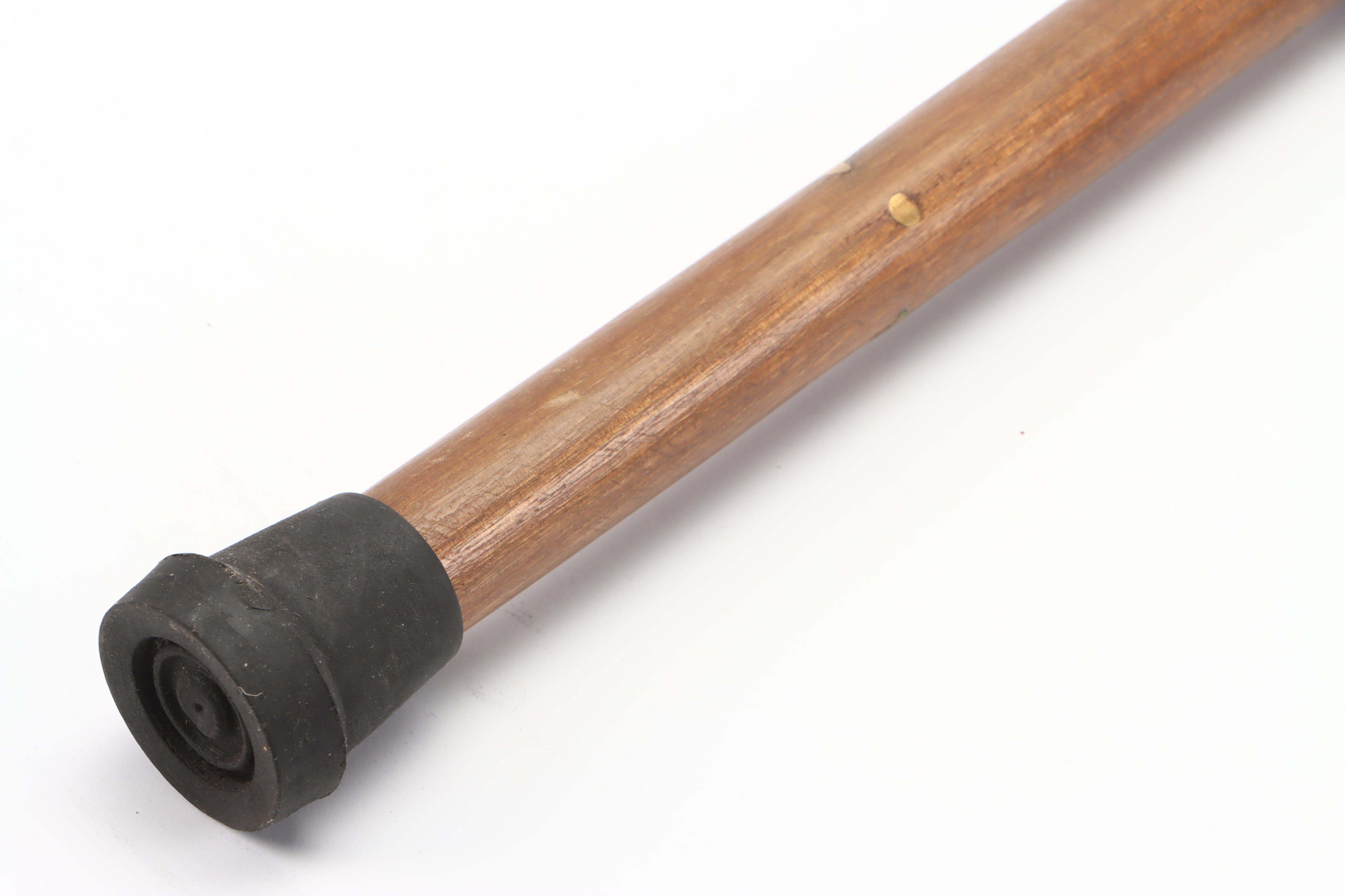 Wood with Brass Inlay Derby Handle Sword Cane