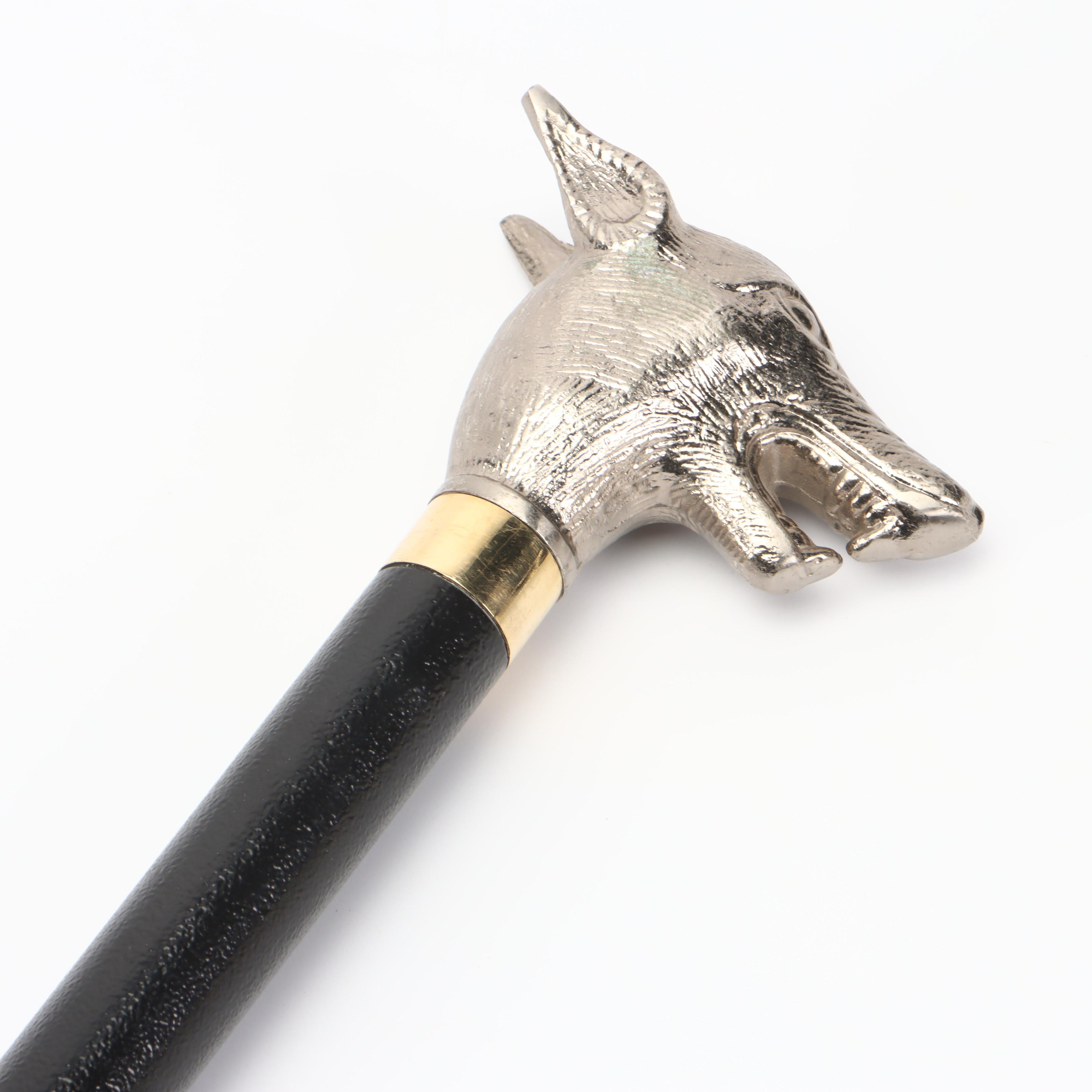 Snarling Dog Head Sword Cane