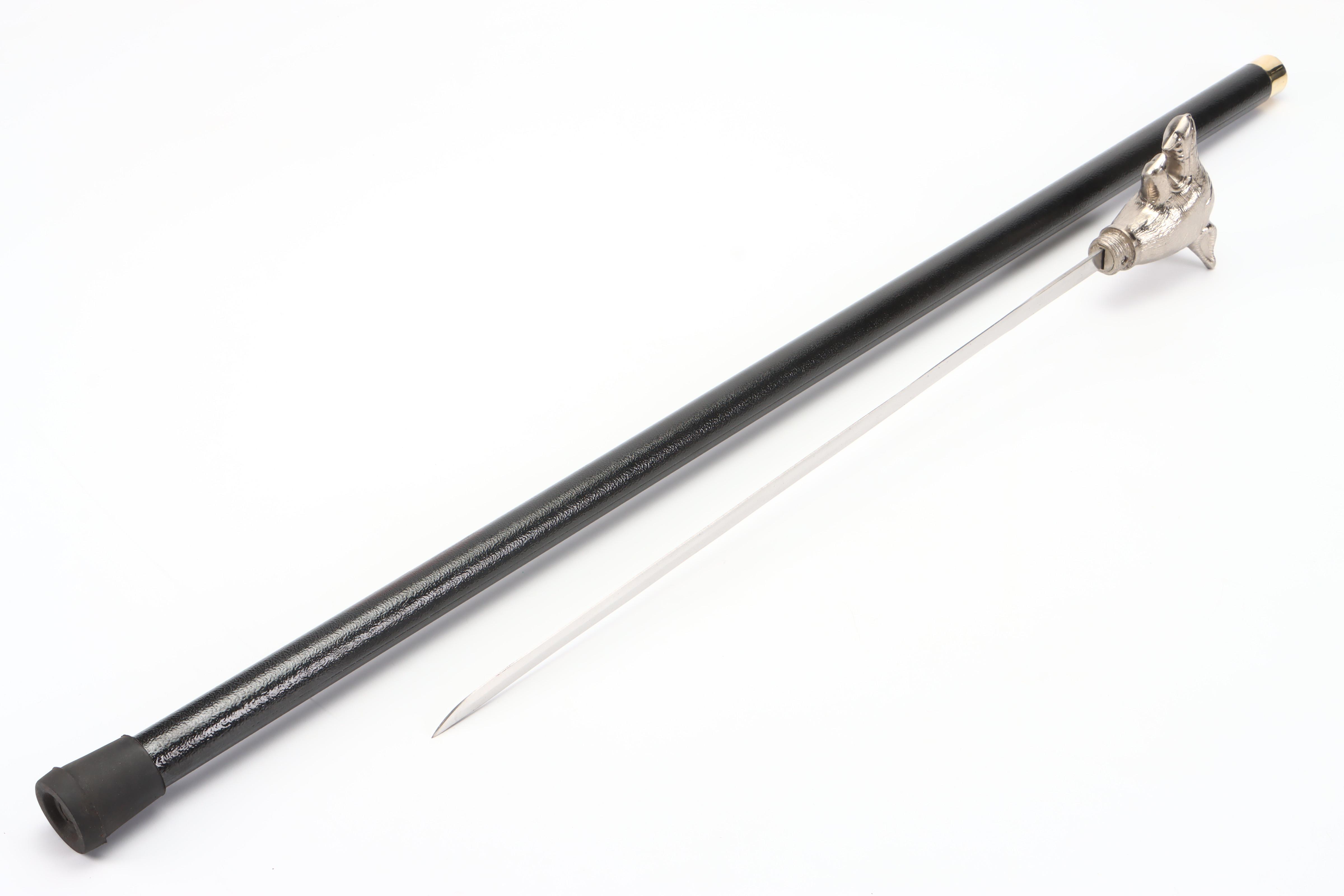 Snarling Dog Head Sword Cane