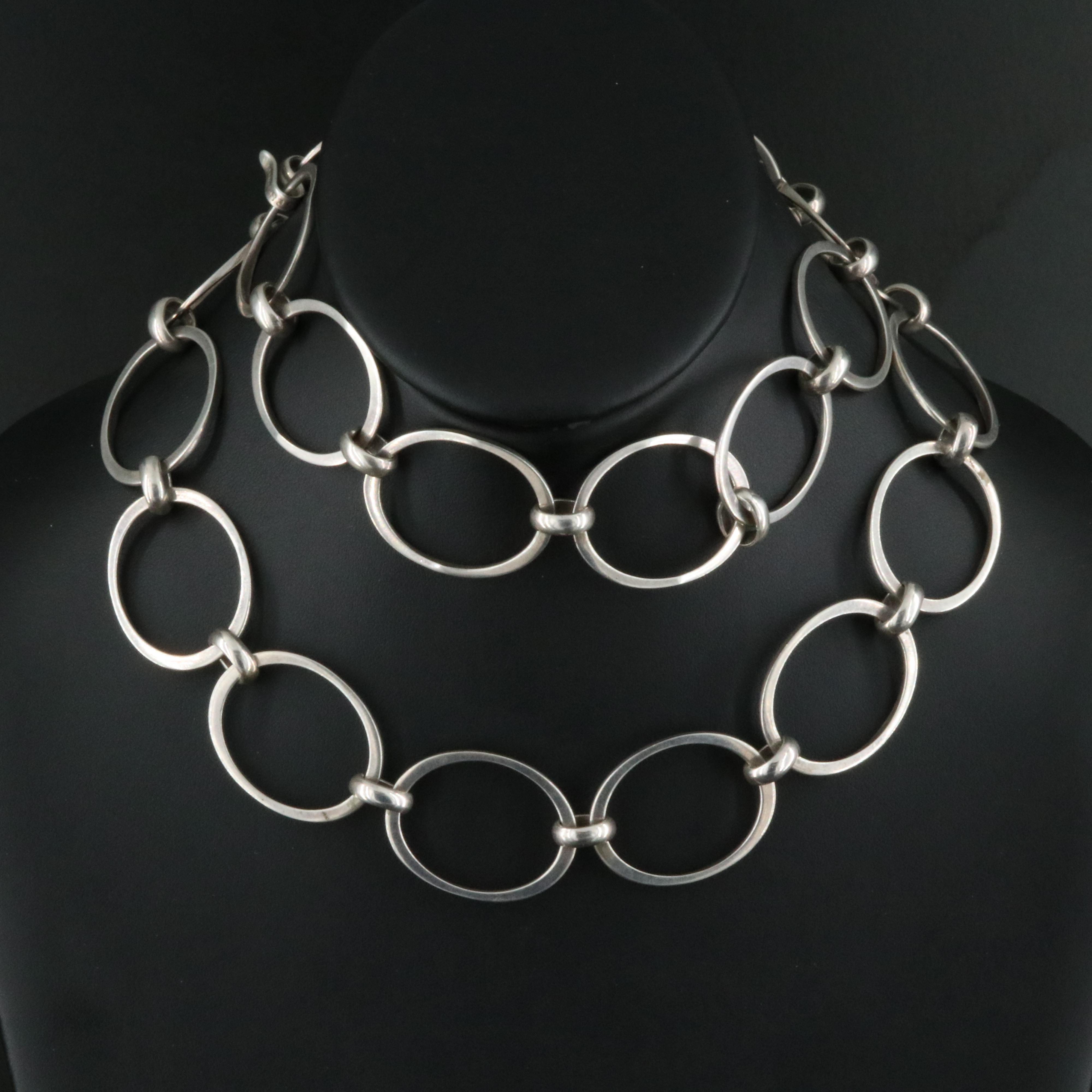 Mexican Sterling Oval Link Necklace