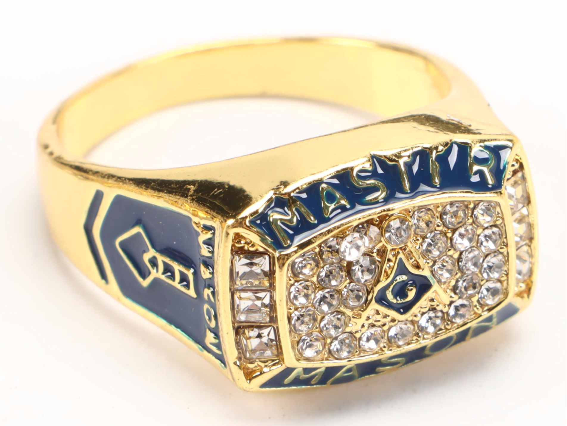 Masonic Handled Cane with Embellished Rings