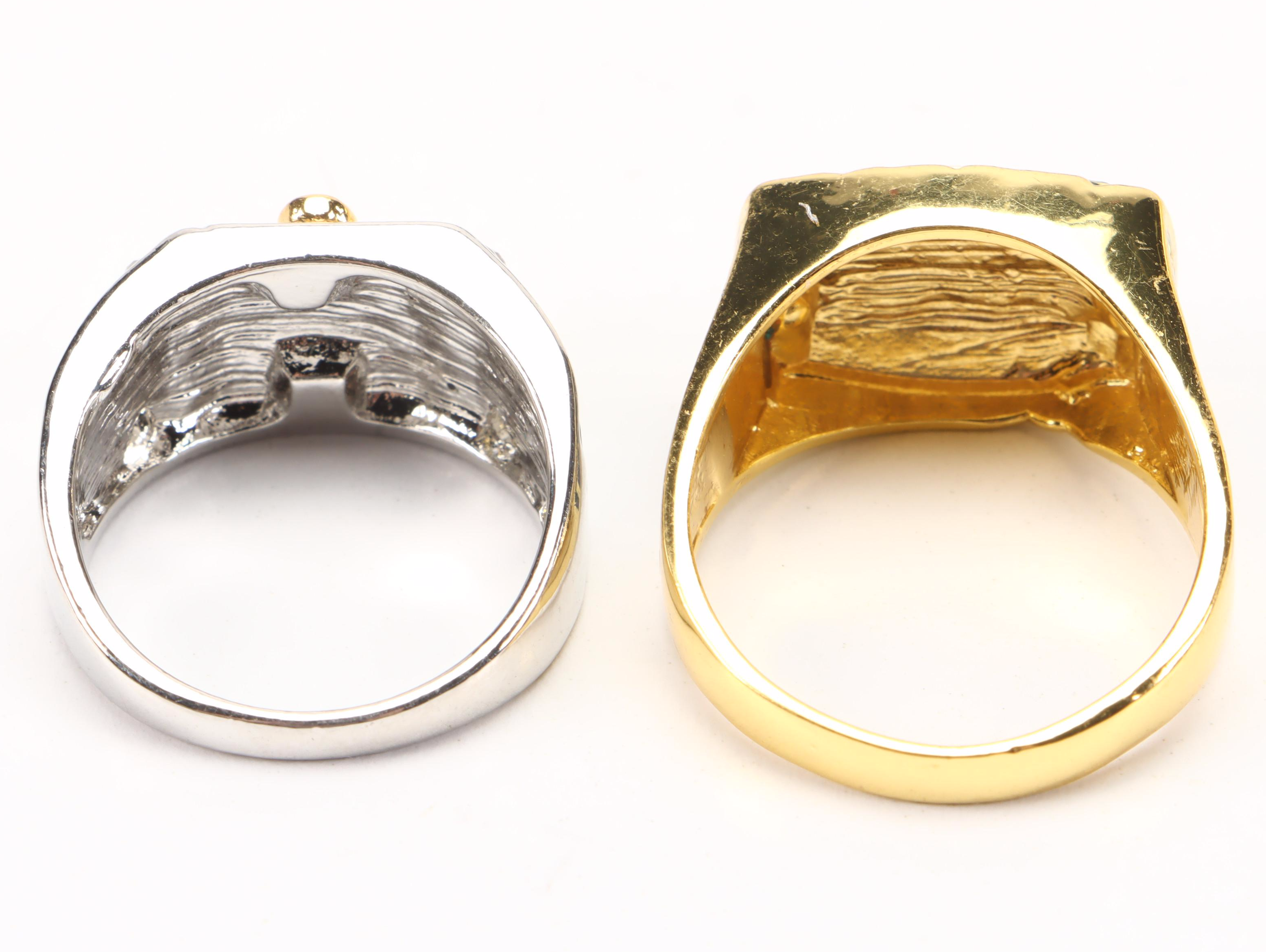 Masonic Handled Cane with Embellished Rings