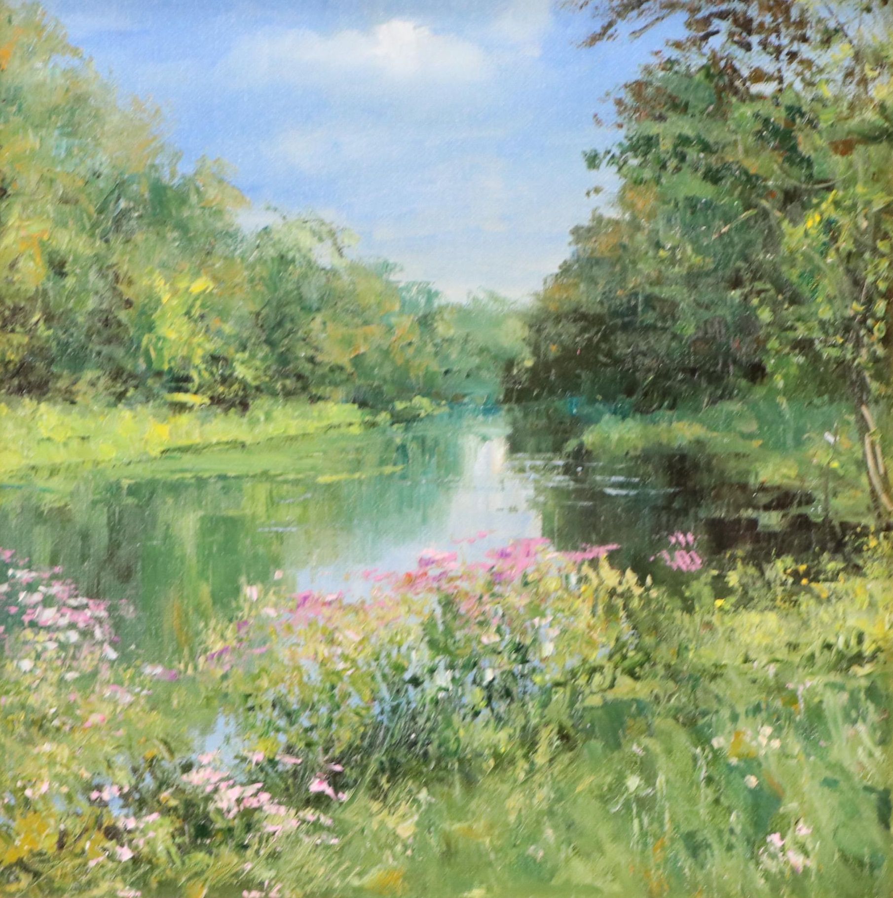 Garncarek Aleksander Pond Landscape Oil Painting, 2025