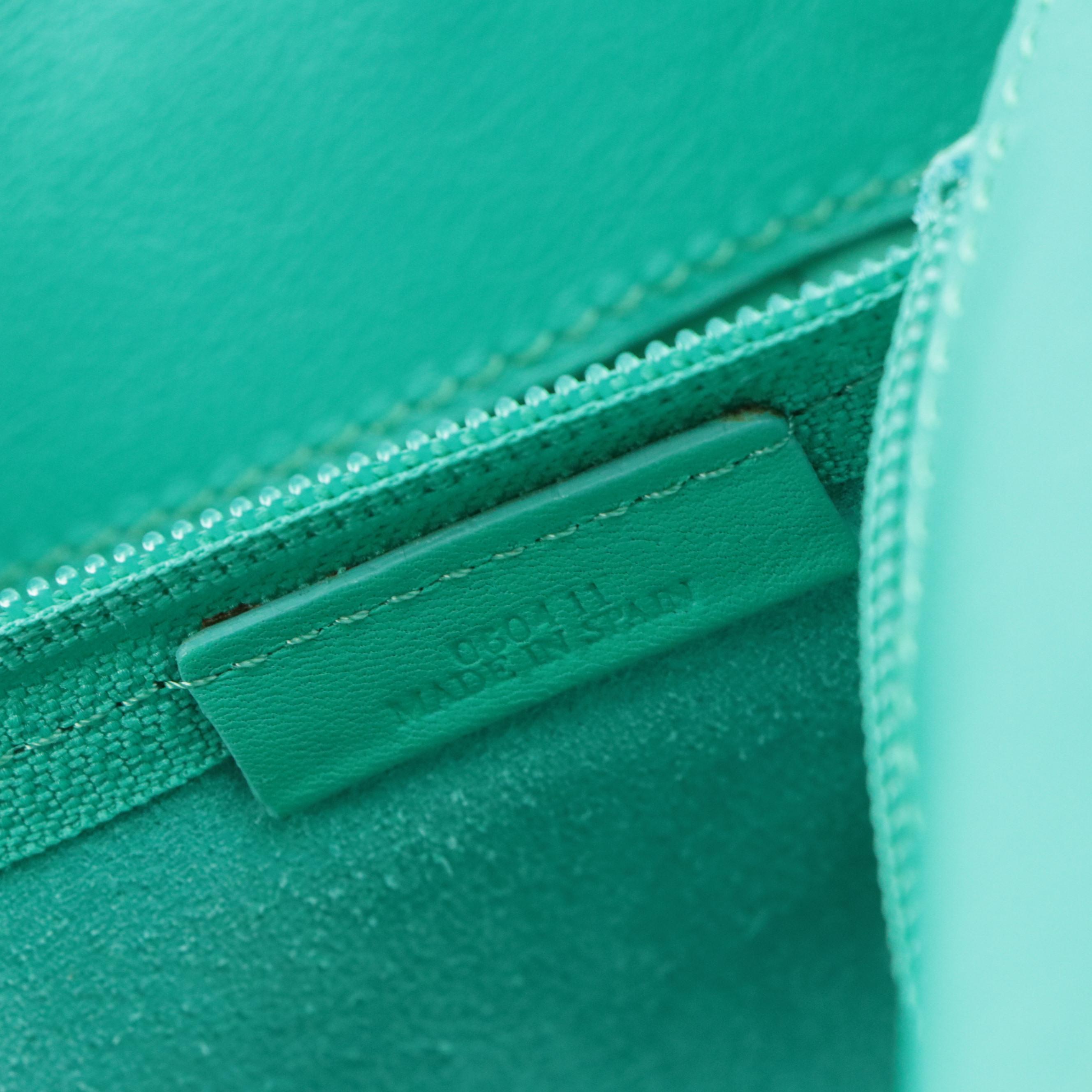 Loewe Amazona 36 Handbag in Soft Teal Blue Suede Leather