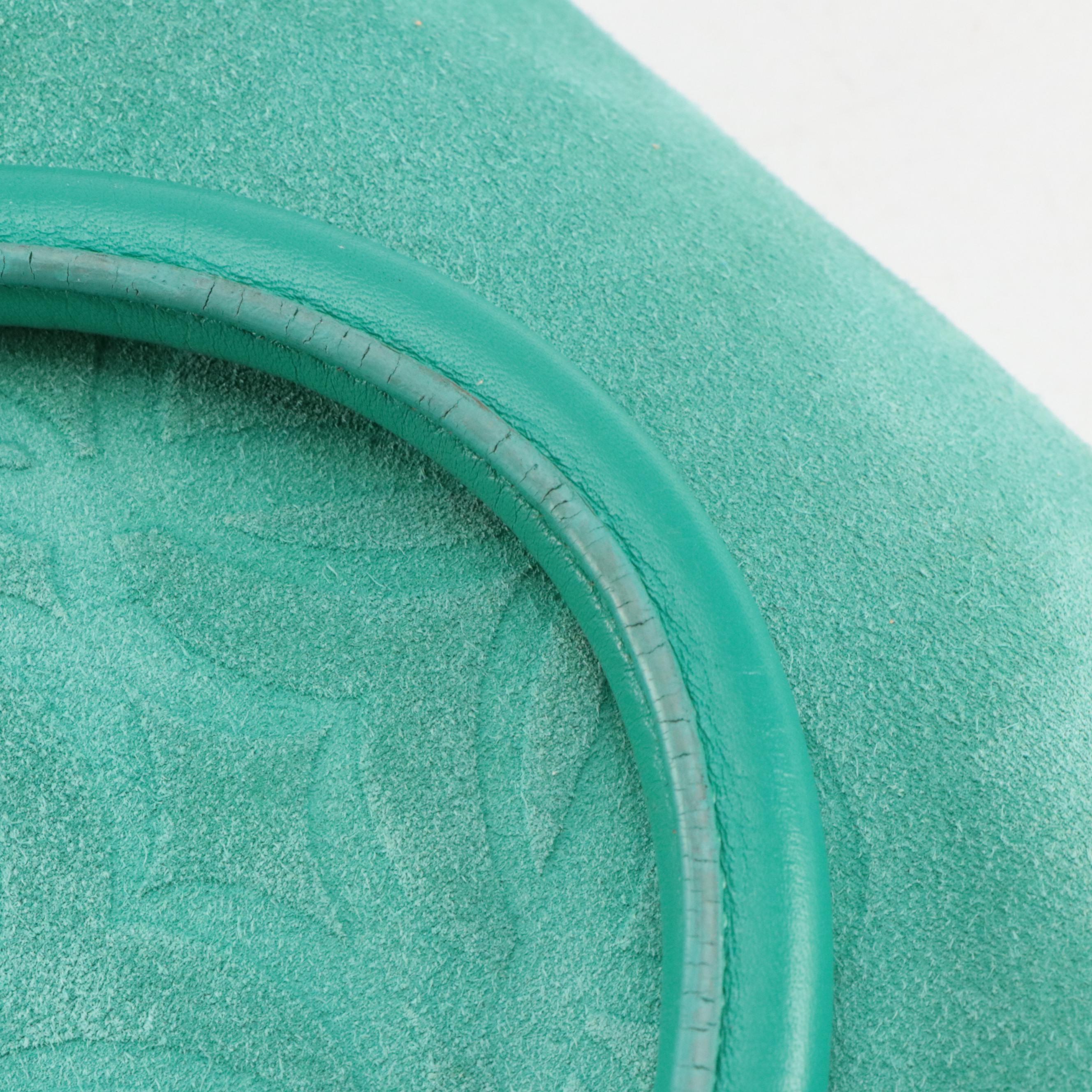 Loewe Amazona 36 Handbag in Soft Teal Blue Suede Leather