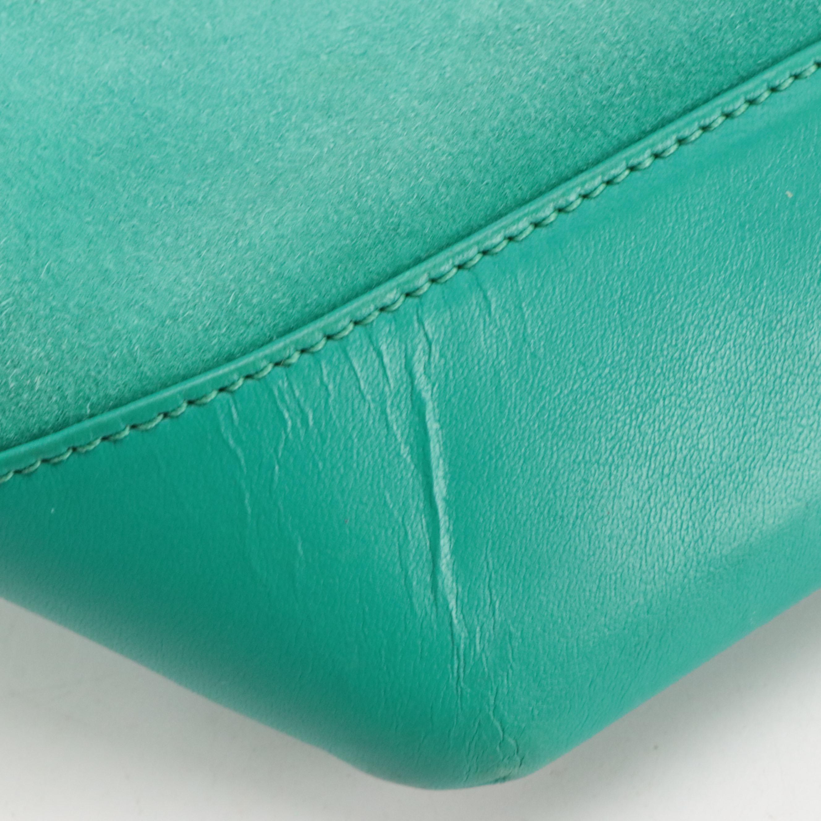 Loewe Amazona 36 Handbag in Soft Teal Blue Suede Leather